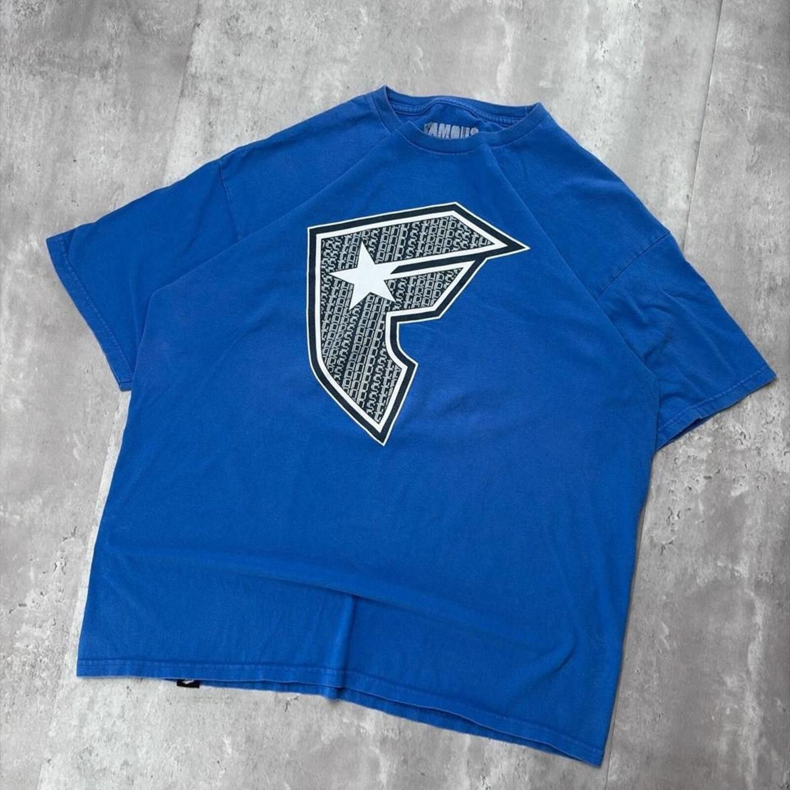 Other Y2K Blue Famous Stars & Striped Skater T-Shirt Size US XL / EU 56 / 4 - 2 Thumbnail