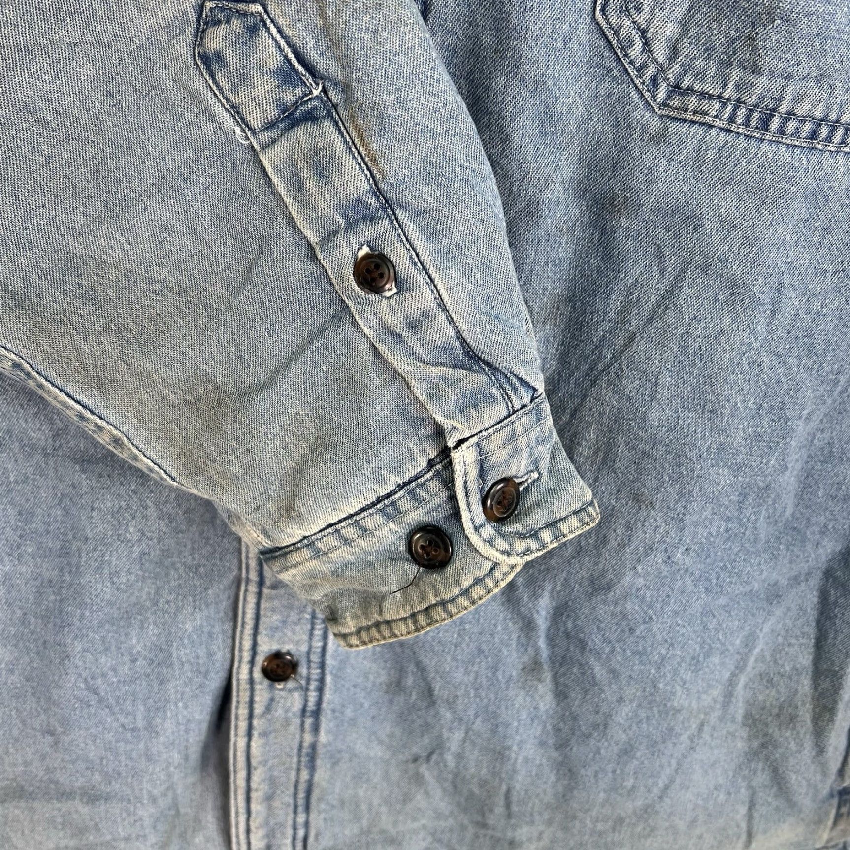 Denime Wolverine Denim Work Shacket LT Blue Sherpa Lined Button-Up Shirt Mens LT Western Outdoor Size US L / EU 52-54 / 3 - 4 Thumbnail