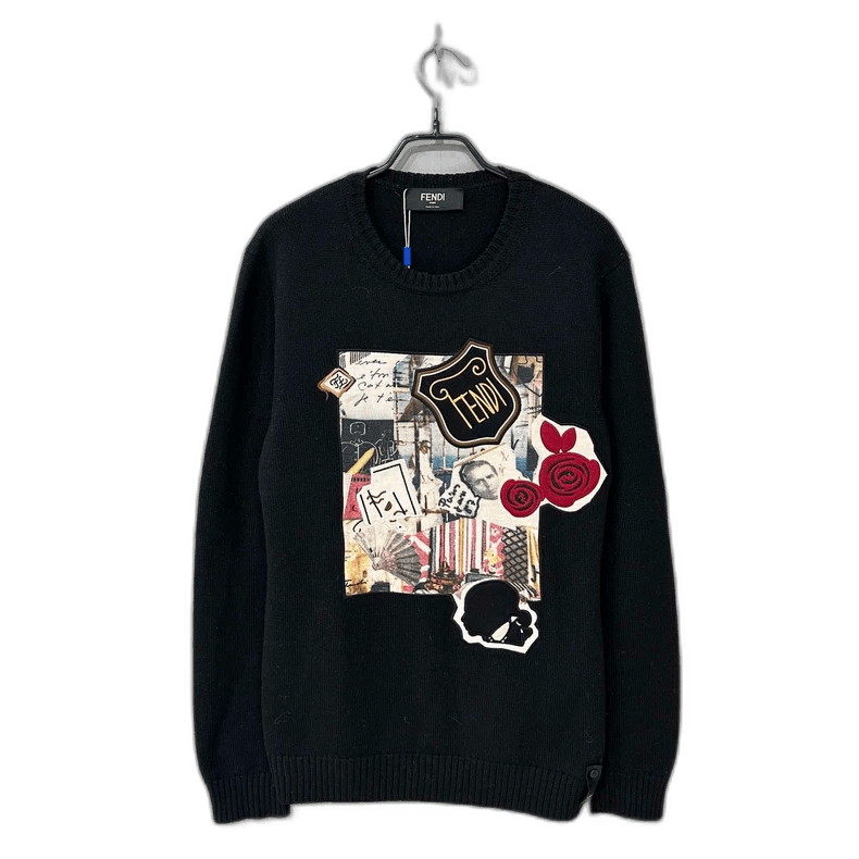 Fendi Fendi Embroidered Wool Crewneck Sweatshirt Size L / US 10 / IT 46 - 1 Thumbnail