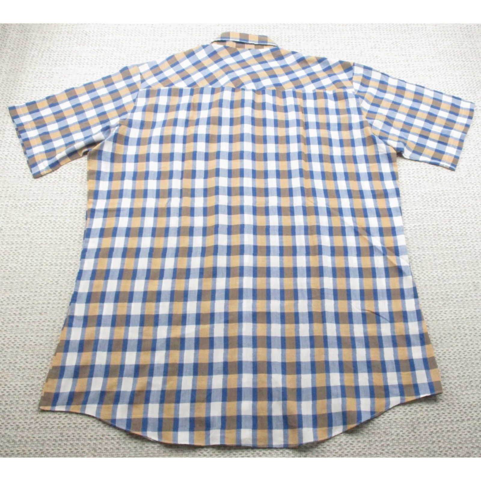 Vintage VINTAGE Stagecoach Western Wear Shirt Mens XLT Blue Tan Plaid Pearl Snap Tall Man Cowboy Shirt Size US XL / EU 56 / 4 - 6 Thumbnail