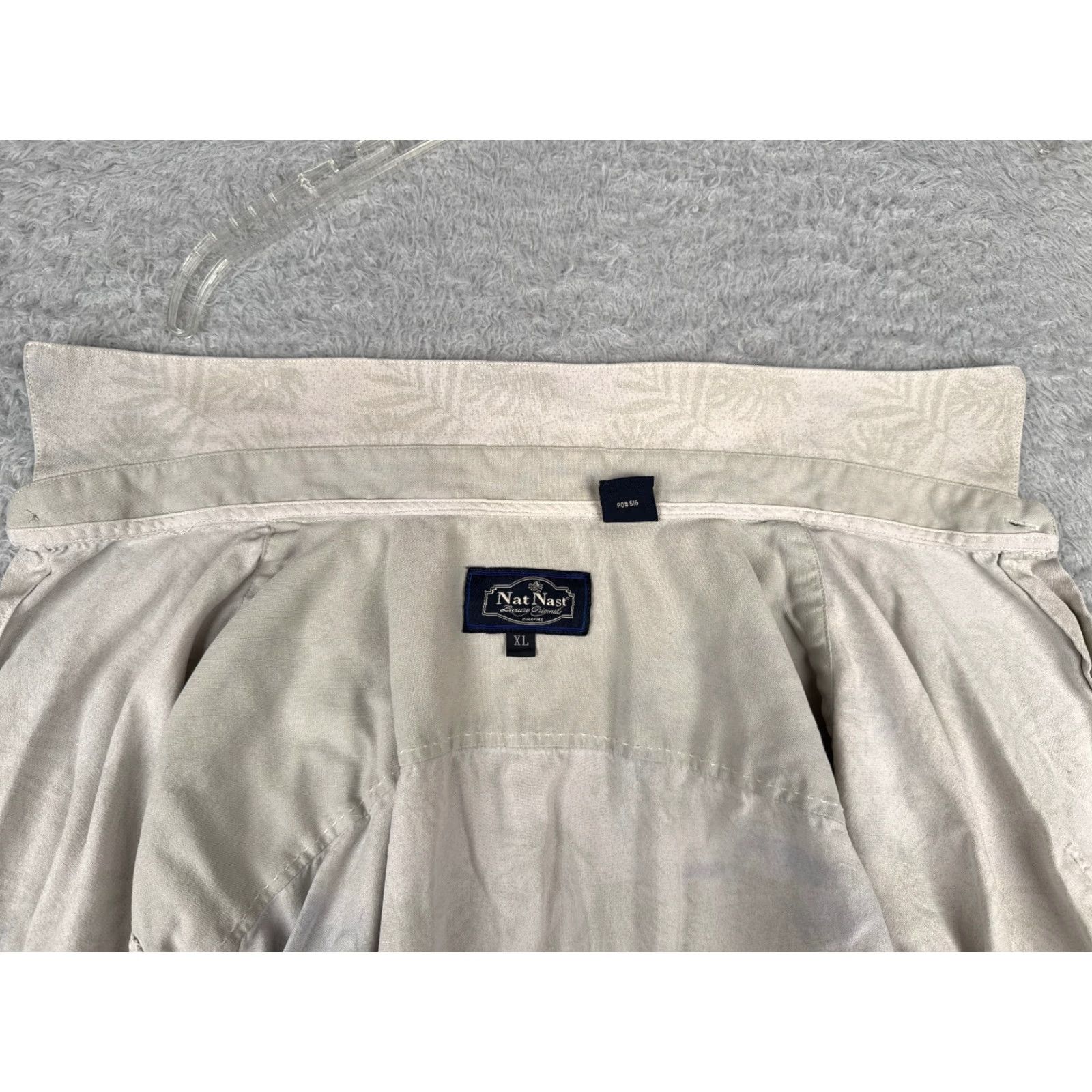 Nat Nast Nat Nast Shirt Mens XL Gray Palm Silk Blend Hawaiian Camp Short Sleeve Button-Up I guess Size US XL / EU 56 / 4 - 2 Thumbnail