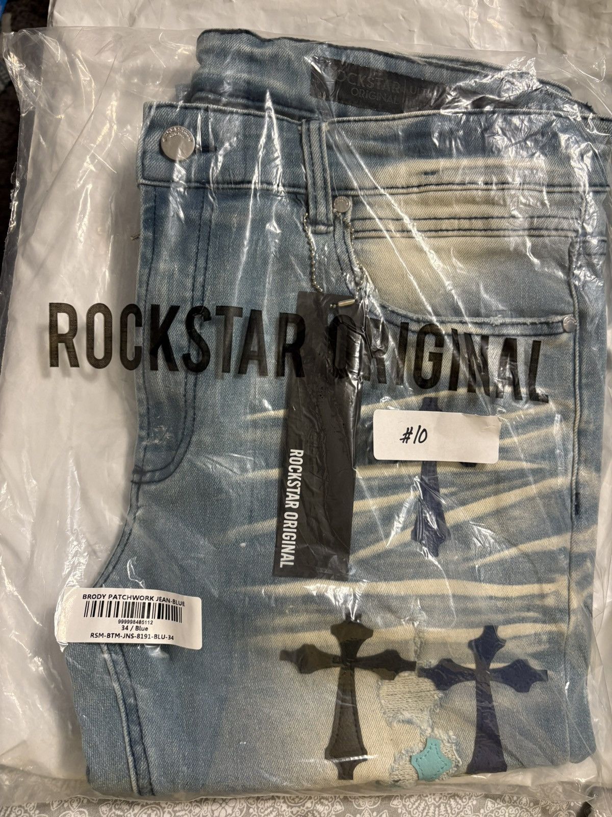 Rockstar Games BRAND NEW Rockstar Original Jeans w/ Blue Crosses SIZE 34 Size US 34 / EU 50 - 1 Thumbnail