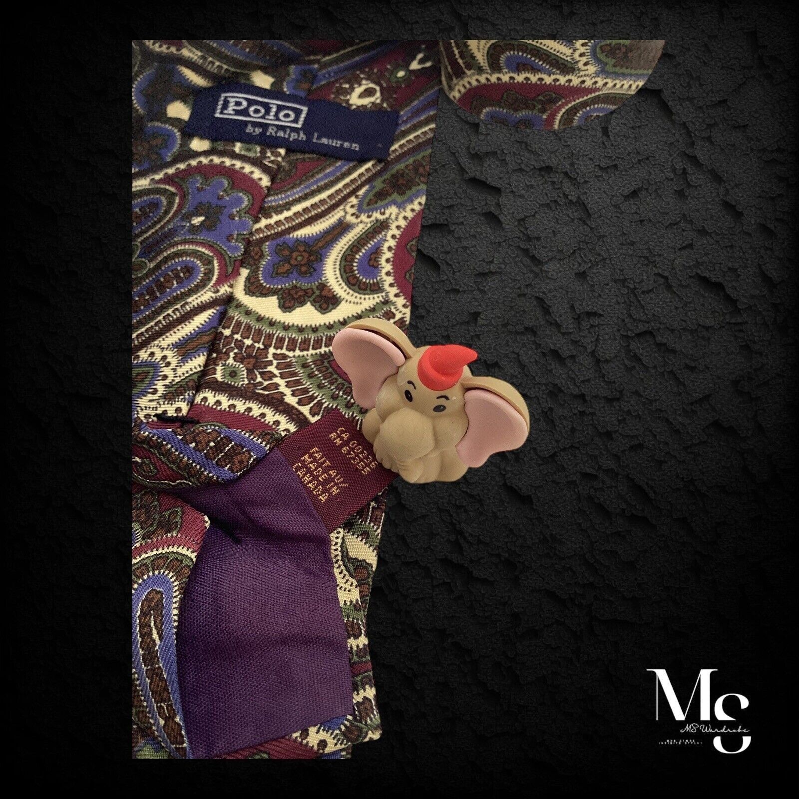 Polo Ralph Lauren POLO BY RALPH LAUREN Purple Paisley Luxury Silk Tie Made In Size ONE SIZE - 4 Thumbnail