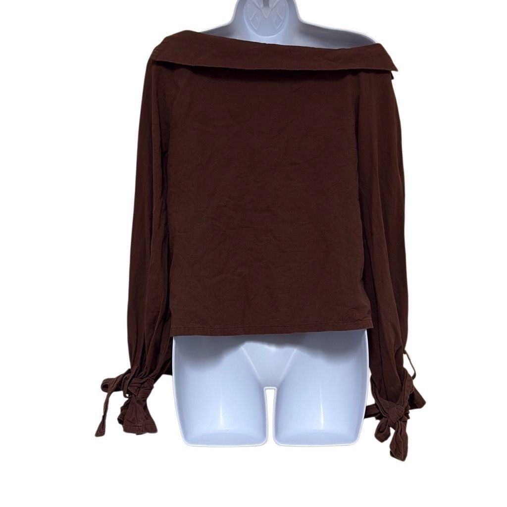 Other Storets Womens Small Brown Vintage Off Shoulder Collar Tie S Size S / US 4 / IT 40 - 1 Thumbnail