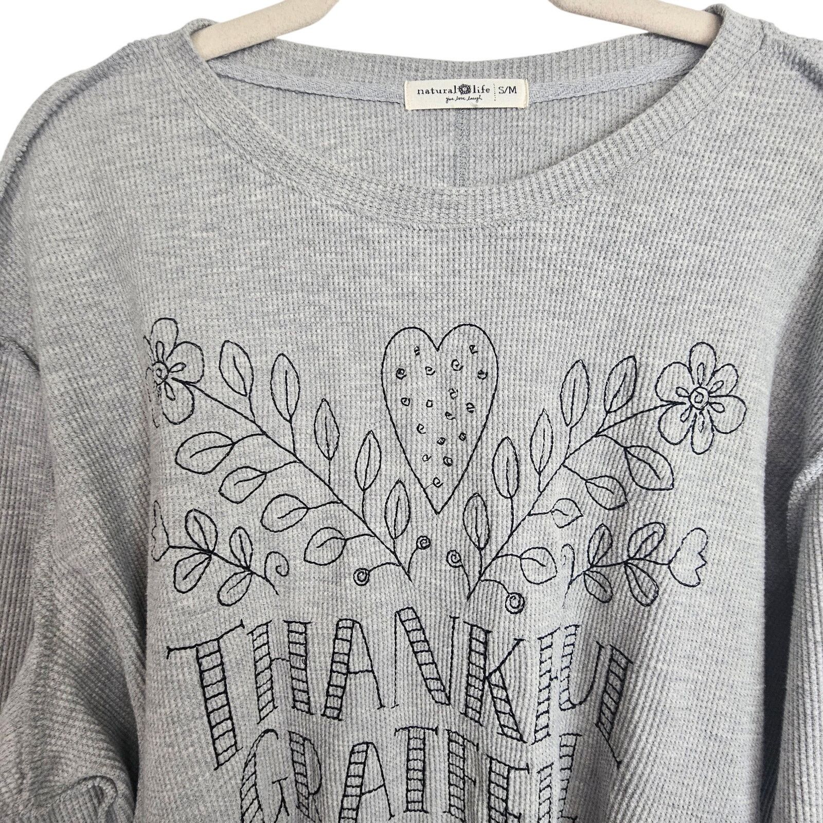 Natural Issue Natural Life Womens Waffle Knit Oversized Thermal Top Sz S/M Size M / US 6-8 / IT 42-44 - 3 Thumbnail
