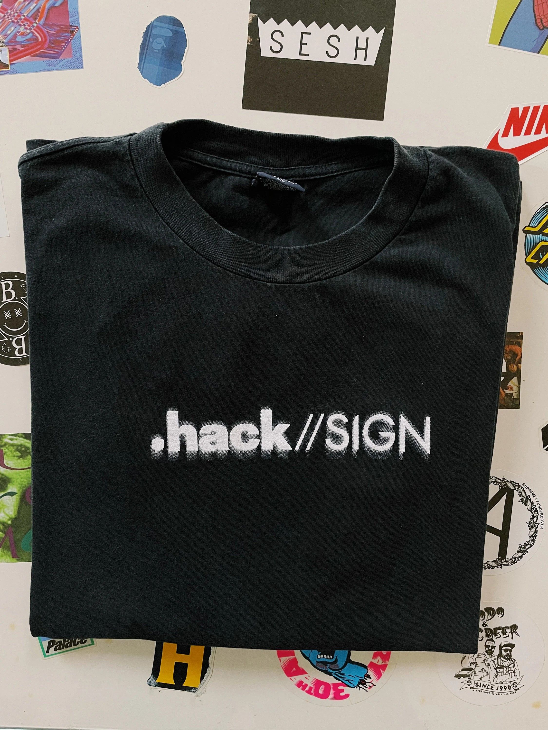 Anime Vintage 2002 .hack//SIGN Short Sleeve T-shirt Black Size US XL / EU 56 / 4 - 7 Thumbnail