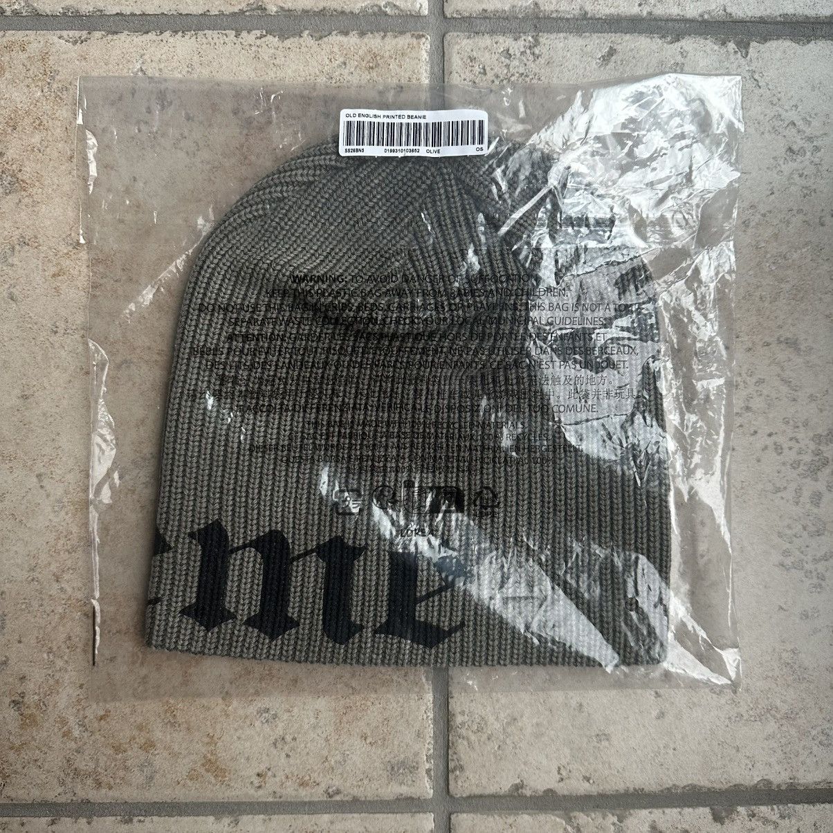 Supreme Supreme Old English Printed Beanie (SS26) Olive | Grailed