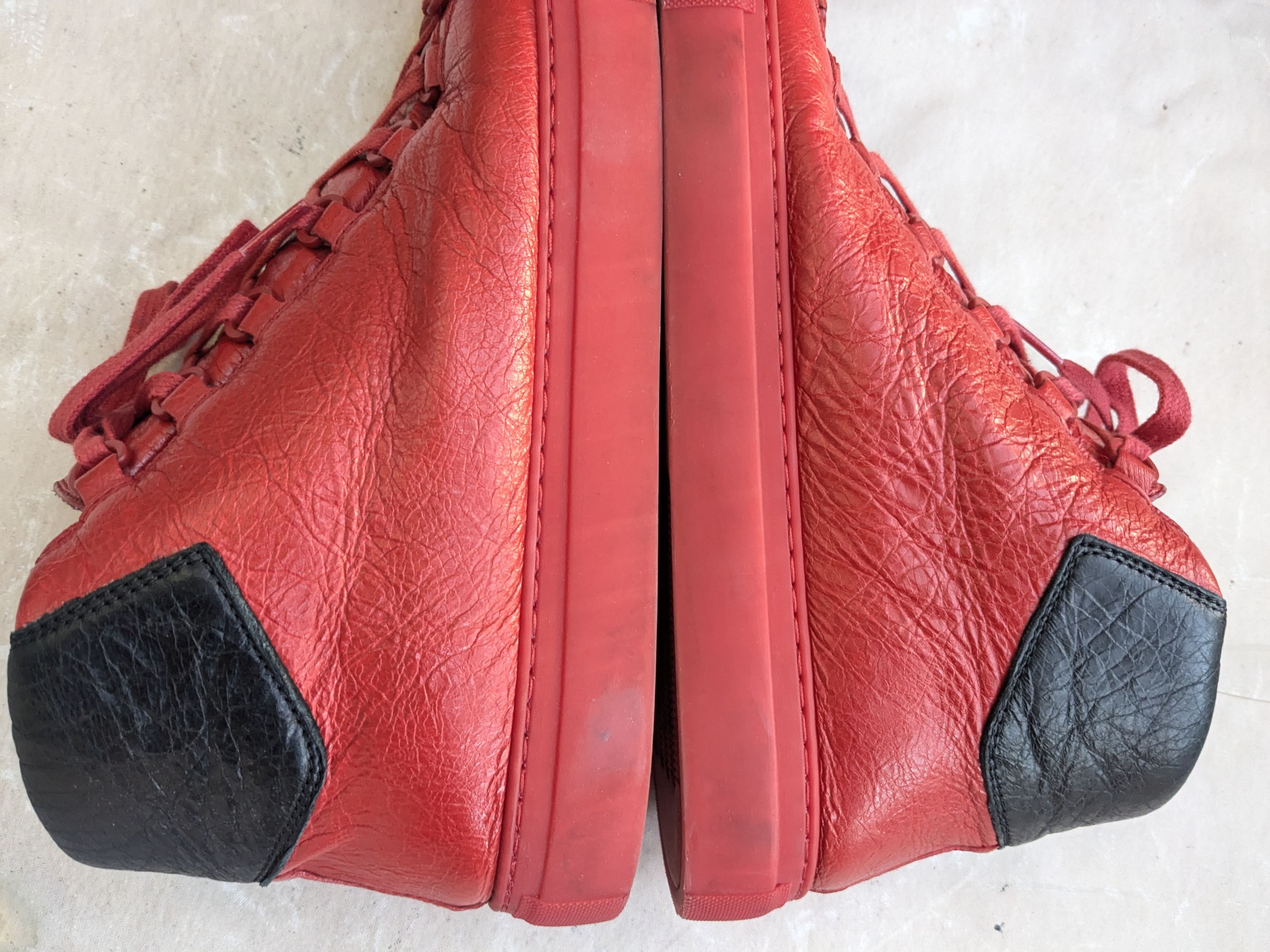 Balenciaga Balenciaga Arena Sneakers Red Black 11 Leather High Tops Size US 11 / EU 44 - 9 Thumbnail