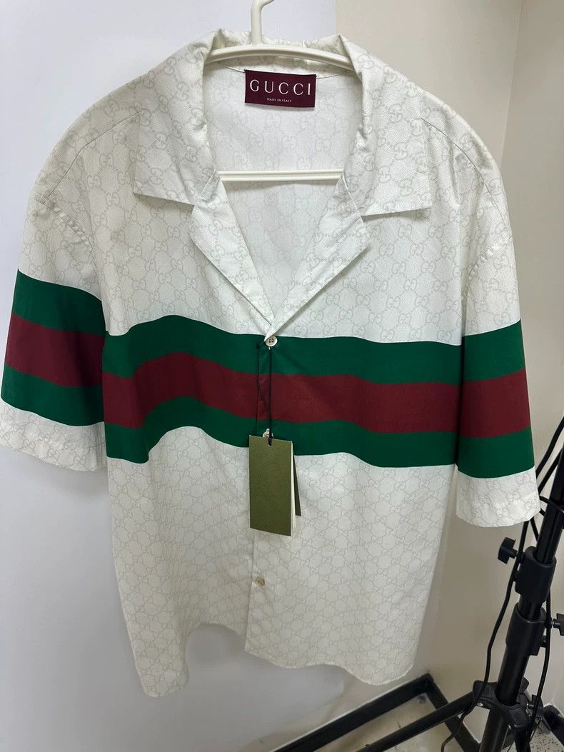 Gucci Gucci Classic double G pattern white short sleeves Size US M / EU 48-50 / 2 - 1 Thumbnail