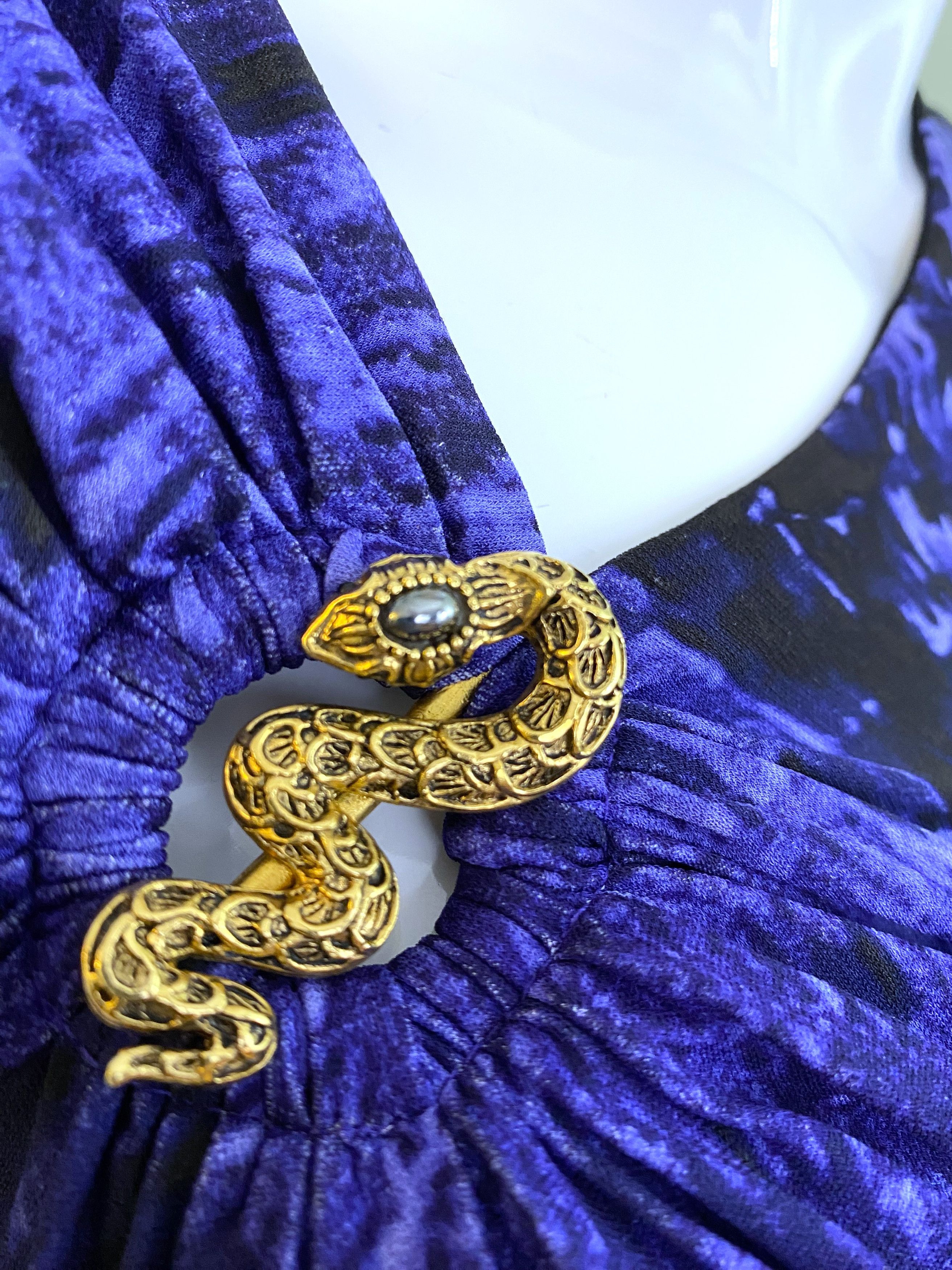 Roberto Cavalli Roberto Cavalli Snake Reptile Evening Midi Medium Dress Size M / US 6-8 / IT 42-44 - 4 Thumbnail