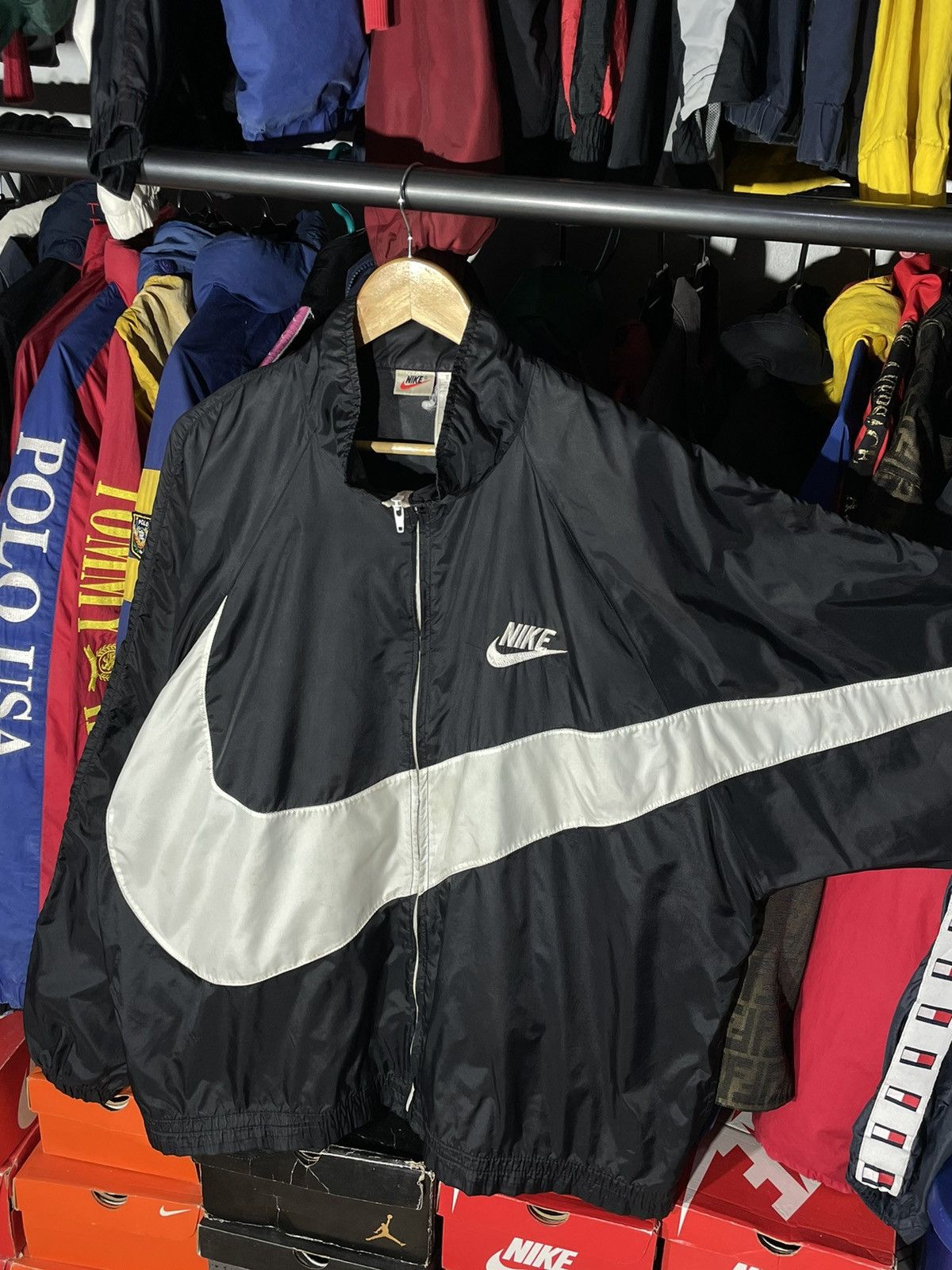Nike × Vintage Windbreaker Nike Big Swoosh Vintage 90’s Size US XL / EU 56 / 4 - 6 Thumbnail