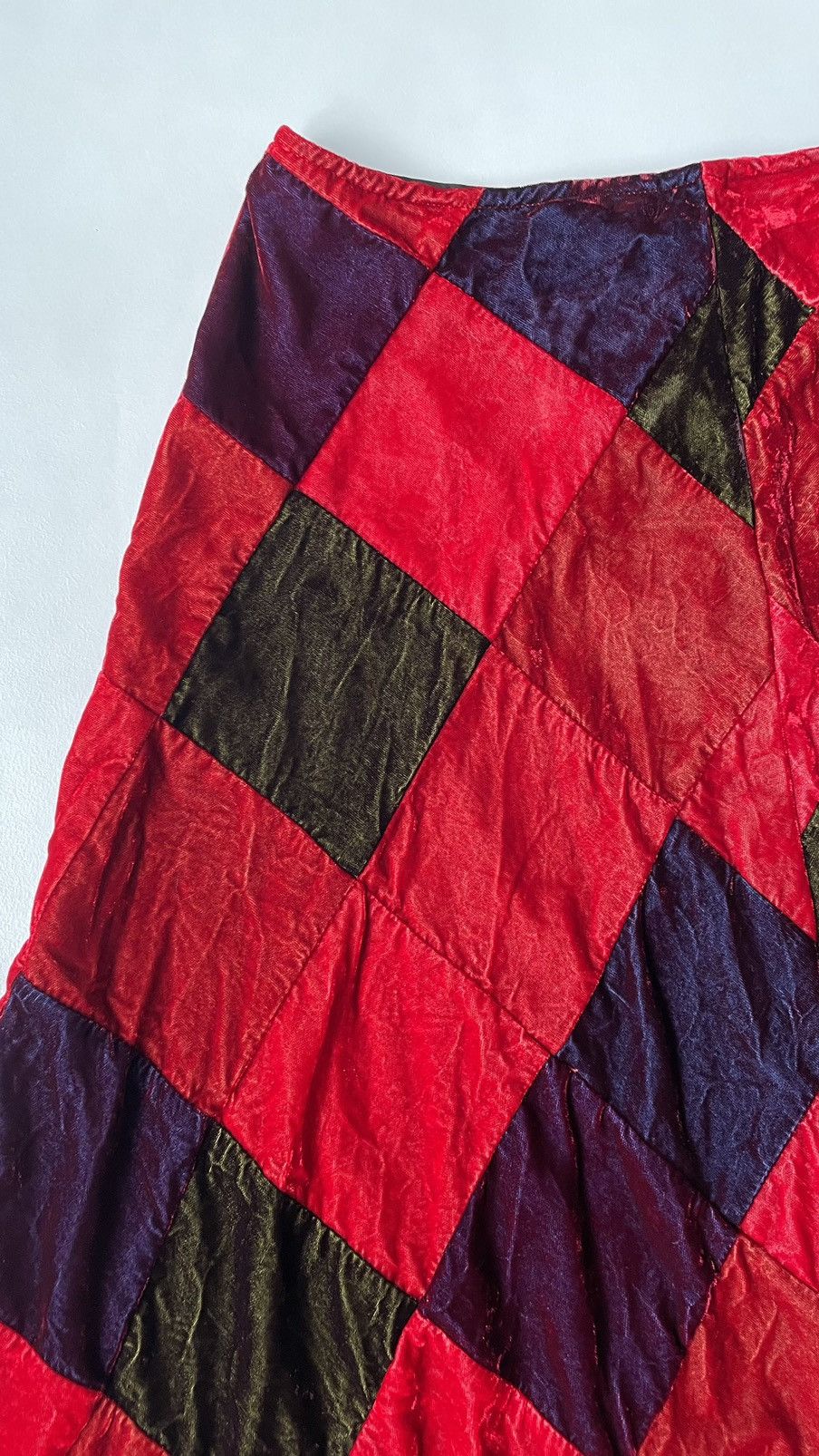 Comme des Garcons S/S 04 Patchwork Velvet Mid Skirt Size 26" / US 2 / IT 38 - 6 Thumbnail