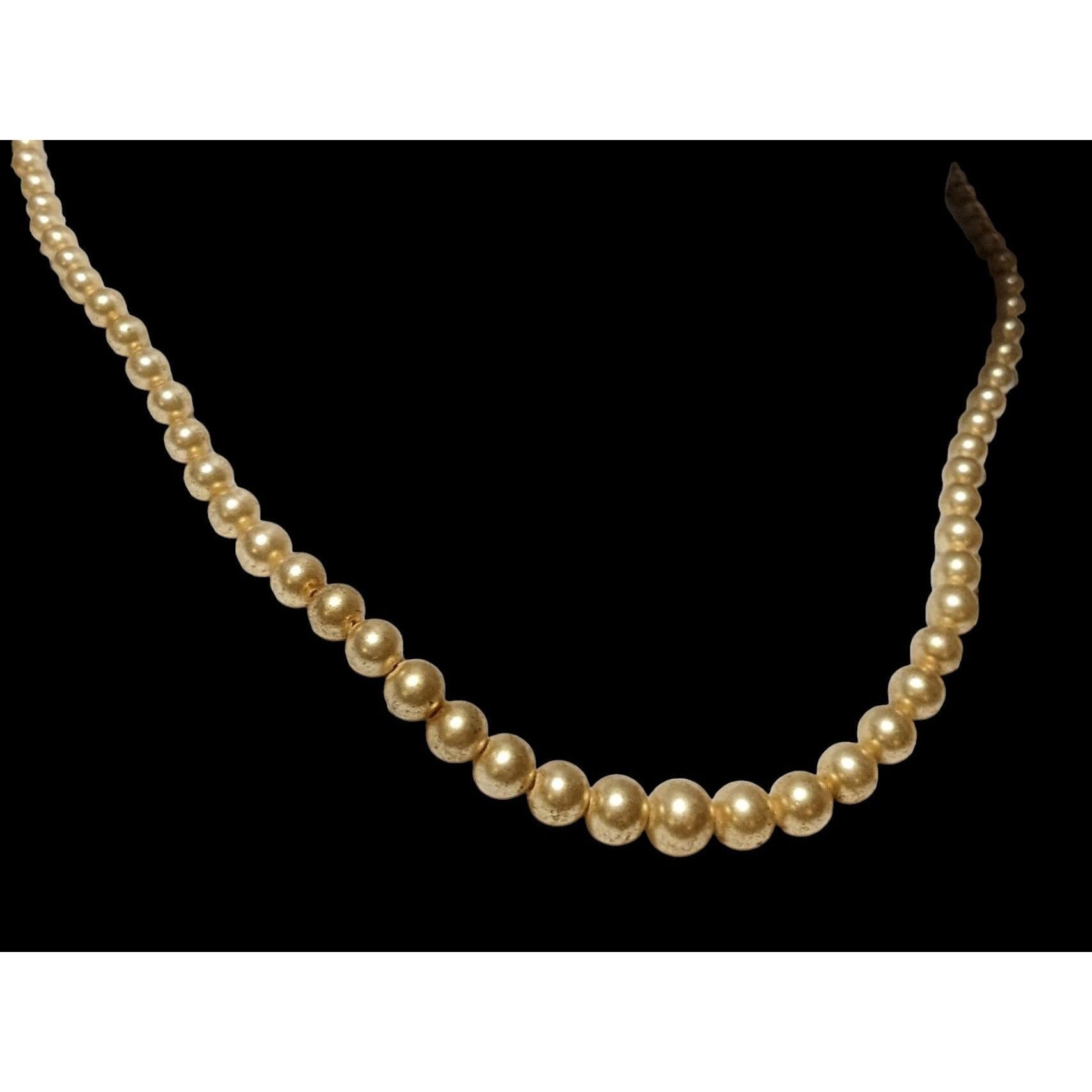 Other Vintage Gold Graduated Faux Pearl Necklace Size ONE SIZE - 3 Thumbnail