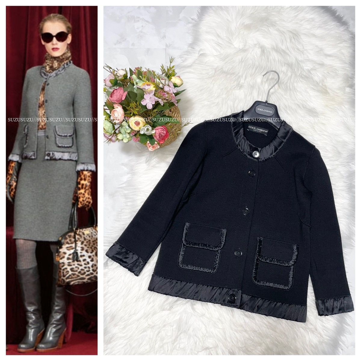 Dolce & Gabbana Dolce & Gabbana Smoke Piping No Collar Jacket 38 Black Size XS / US 0-2 / IT 36-38 - 1 Thumbnail