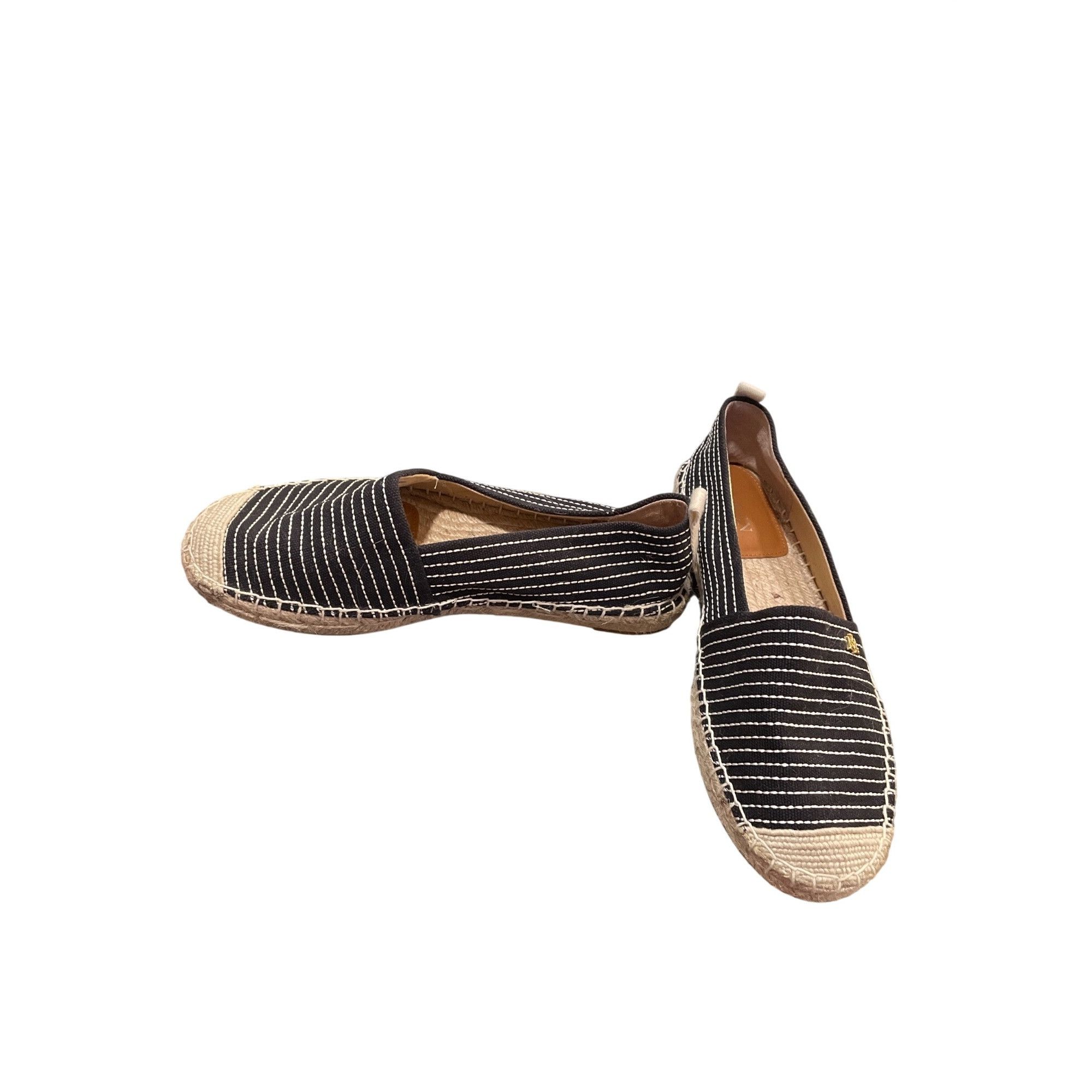 Ralph Lauren Ralph Lauren Lauren wms black striped espadrille slip flats Size US 7.5 / IT 37.5 - 2 Thumbnail