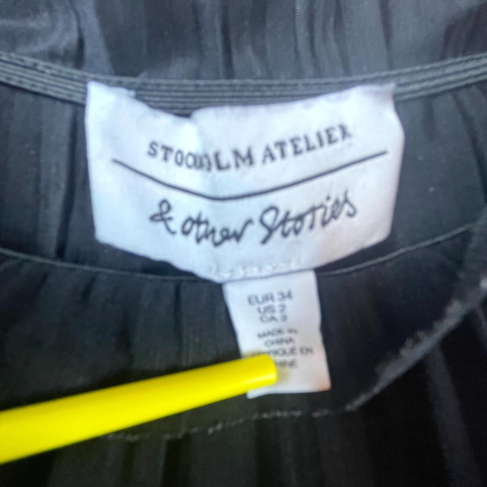 & Other Stories & Other Stories Dress Womens 2 Black LBD Tie Waist Stretch Size XS / US 0-2 / IT 36-38 - 3 Thumbnail