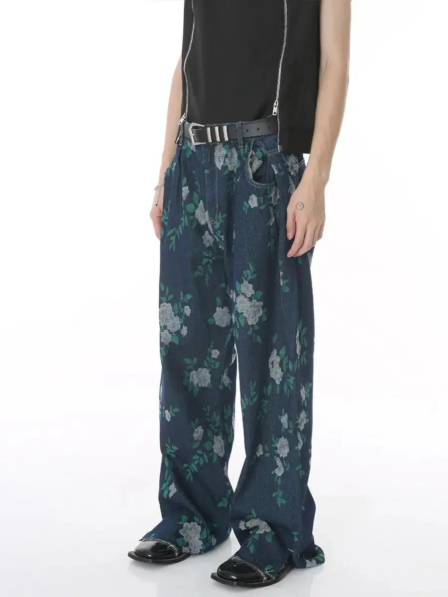 Japanese Brand Retro loose casual printed tie dye jeans Size US 32 / EU 48 - 2 Thumbnail