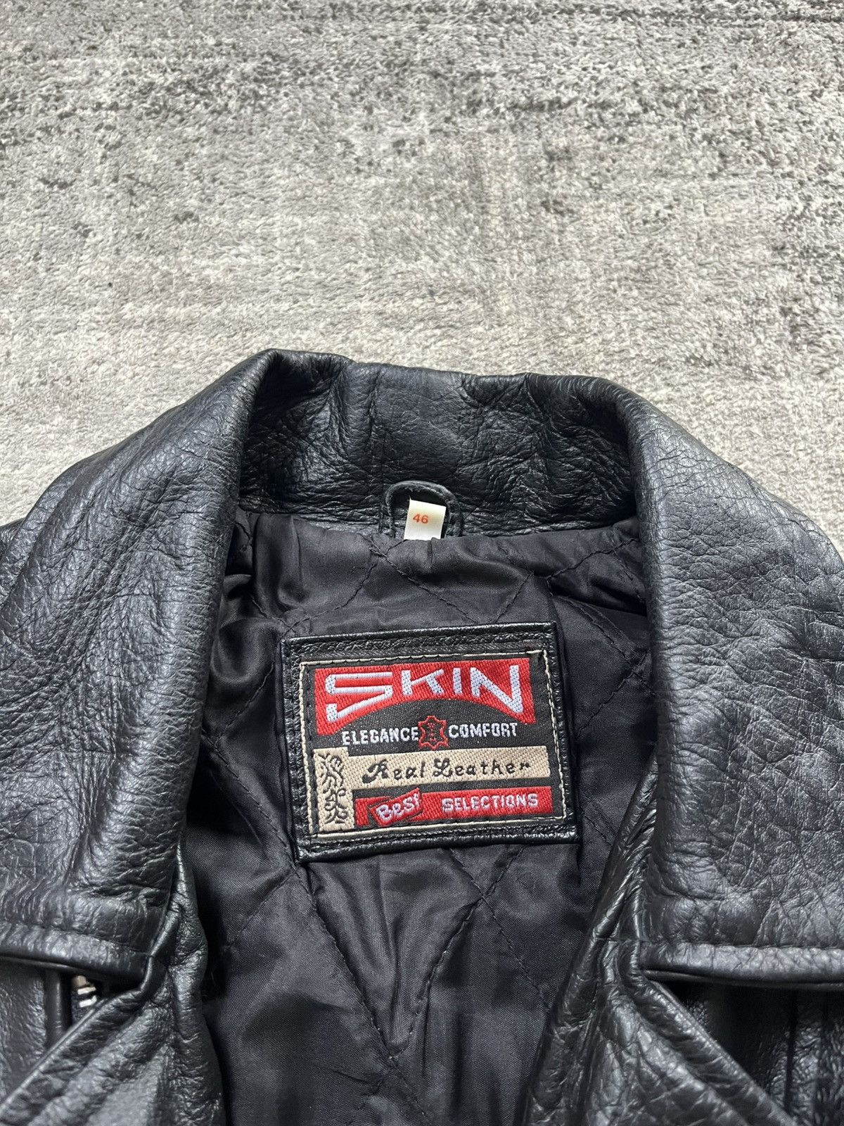 Genuine Leather × Vintage Vintage black ramones biker leather jacket Size US XL / EU 56 / 4 - 5 Thumbnail