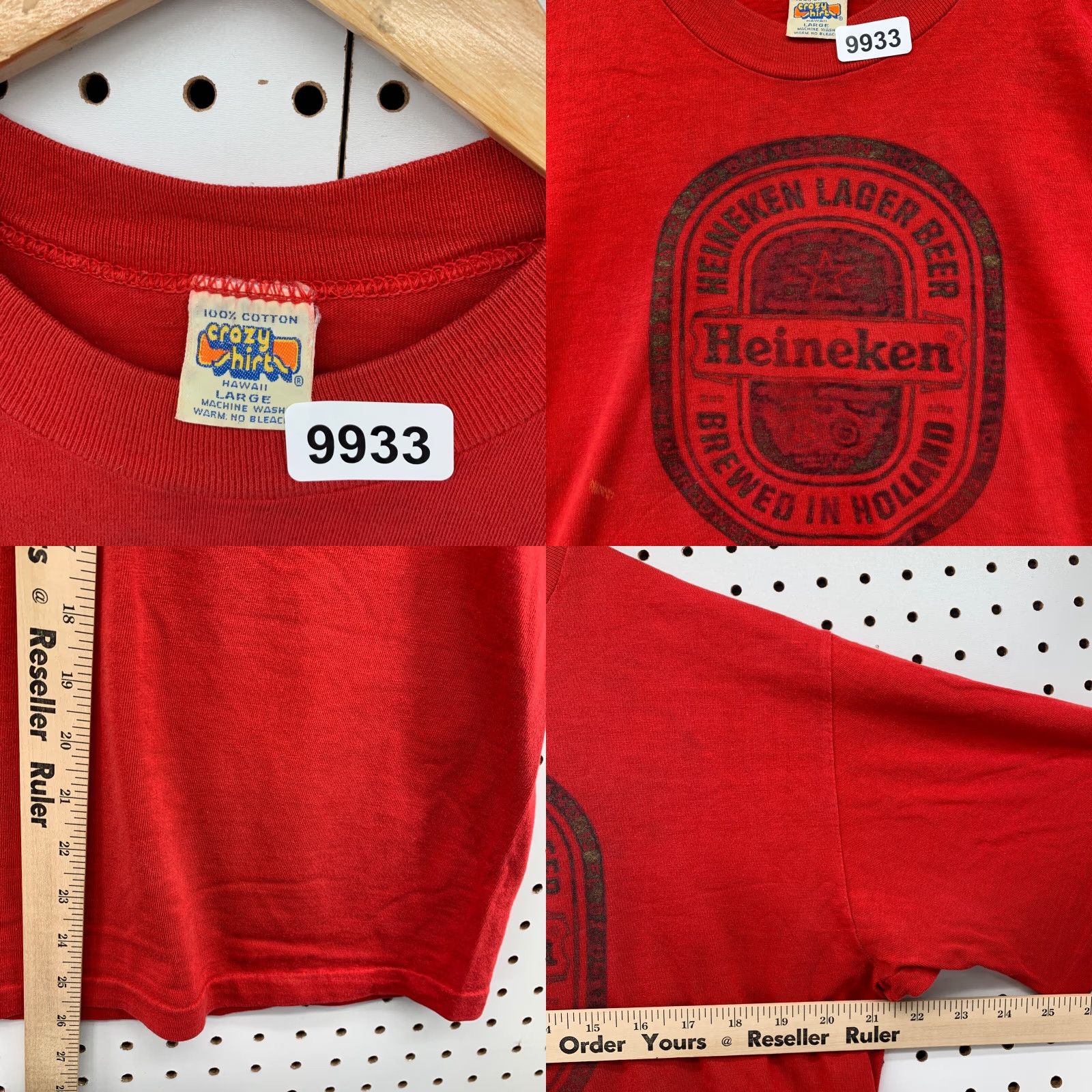 Vintage VINTAGE Crazy Shirts Heineken Logo Shirt Mens M Red 70s 80s Beer Art 21.5x26 Size US M / EU 48-50 / 2 - 8 Thumbnail