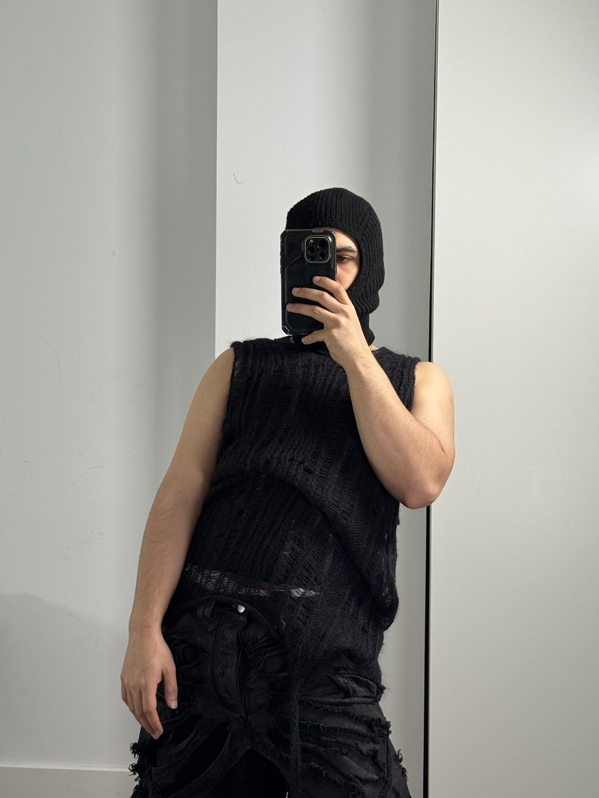 SHINE LUXURY Shine Luxury “Sodoma” Extended Distressed Mohair Tank Top Size US M / EU 48-50 / 2 - 12 Thumbnail