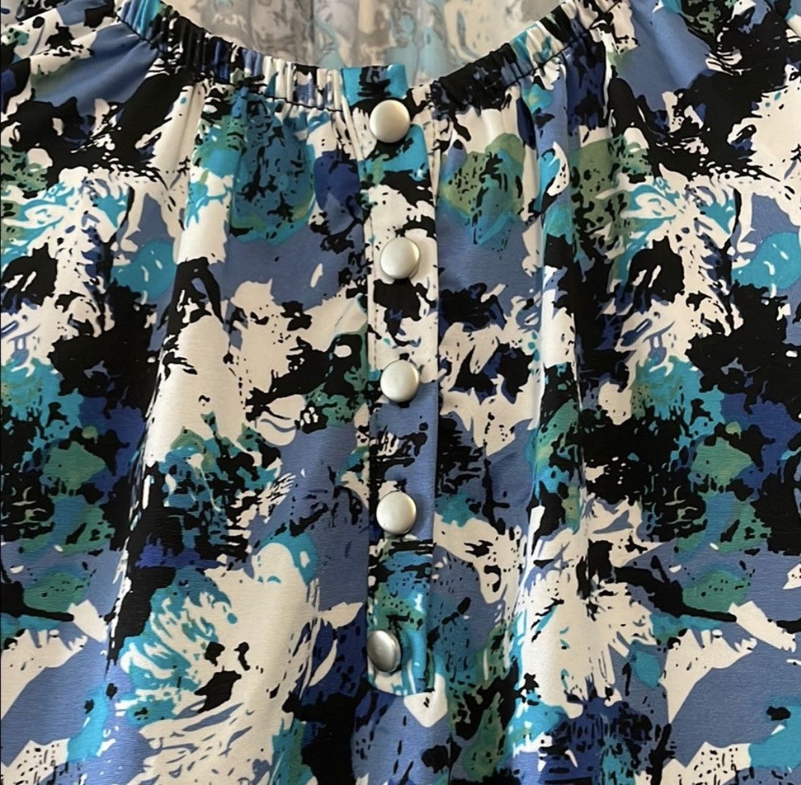 Other Notations Blue and White Cuffed Blouse Size S / US 4 / IT 40 - 3 Thumbnail