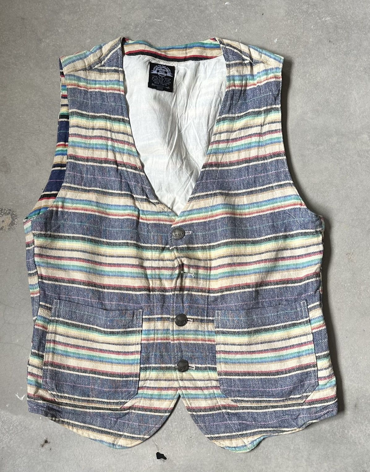 Japanese Brand POWER TO THE PEAOPLE CULTURE MIX AZTEC VEST Size 38R - 1 Thumbnail