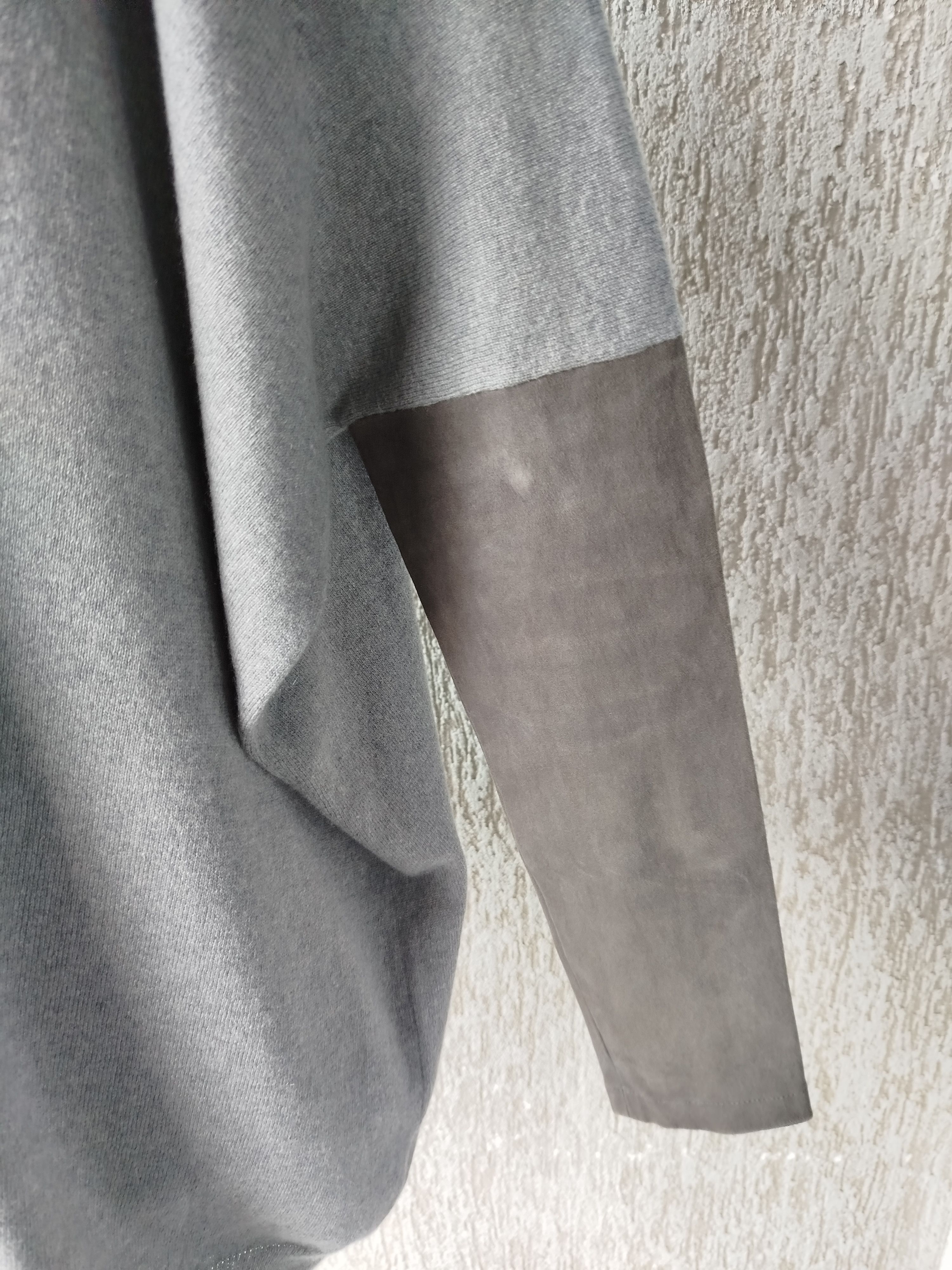 Brunello Cucinelli Pullover Sweater Cashmere Leather Sleeves Size L-XL Size L / US 10 / IT 46 - 10 Thumbnail