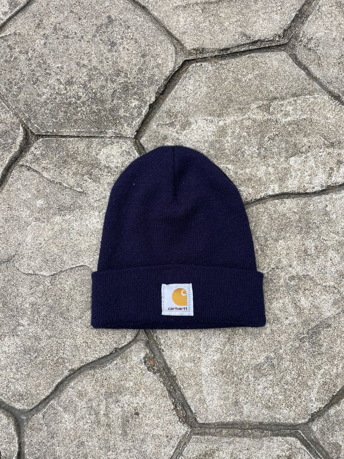 Carhartt Navy Carhartt Knitted Beanie Size ONE SIZE - 1 Thumbnail