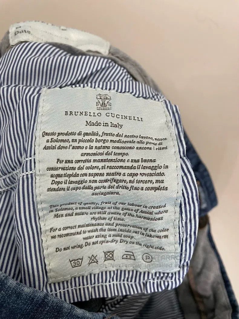 Brunello Cucinelli Brunello Cucinelli Blue Cotton Denim Pants Size 25" / US 0 / IT 36 - 7 Thumbnail
