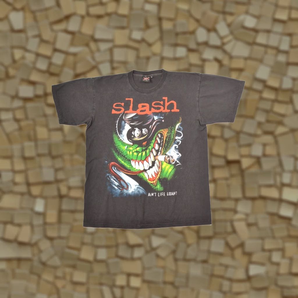 Vintage VINTAGE Distressed PK Sports Slash Ain't Life Grand Rock T-Shirt XL Black Mens Short Sleeve 100% Cotton PK Sports Shirt Size US XL / EU 56 / 4 - 1 Thumbnail