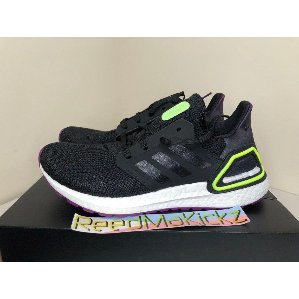 Adidas Adidas Ultraboost 20 Black Purple Kids 5Y Size US 5 / EU 37 - 1 Thumbnail