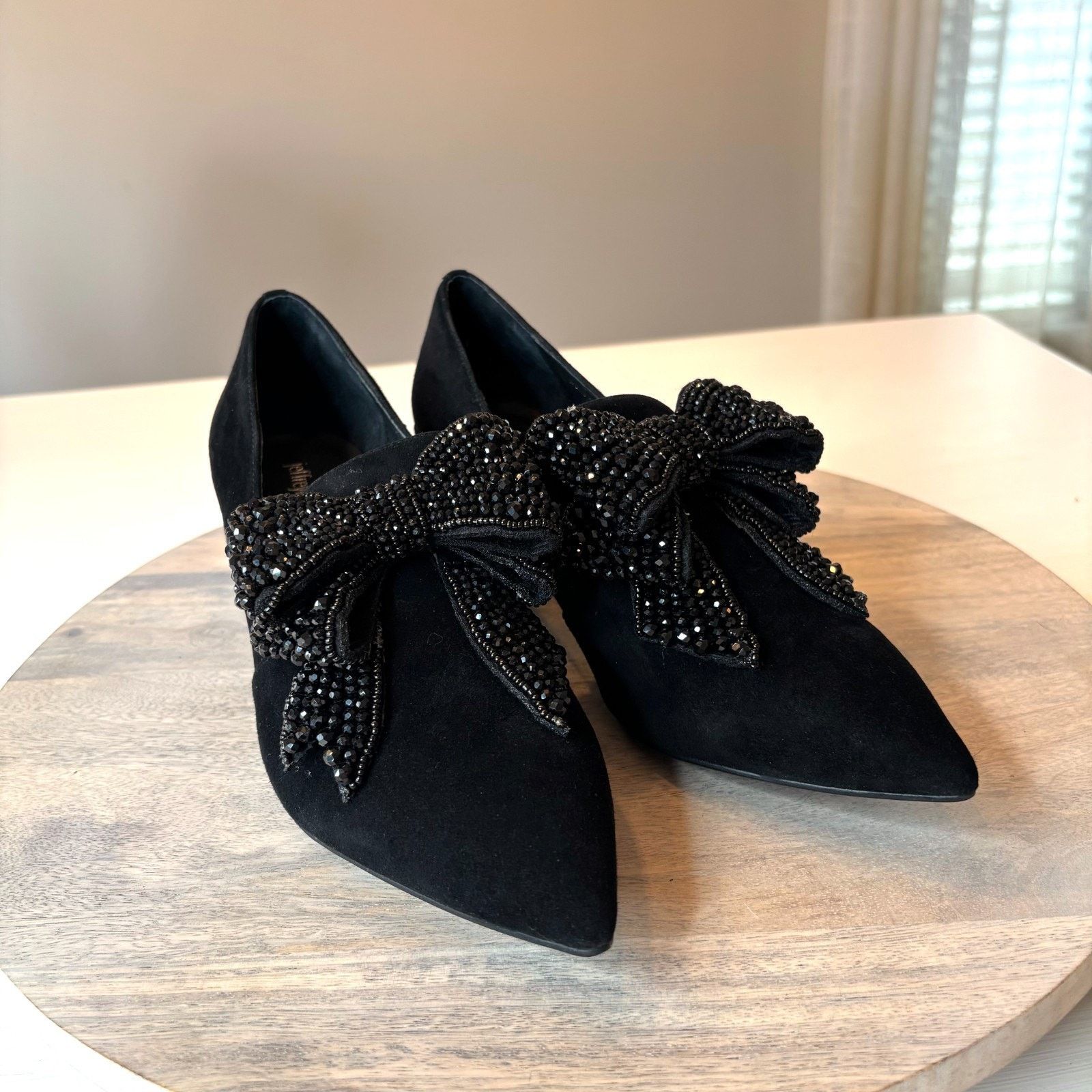 Jeffrey Campbell Jeffrey Campbell Valenti Black Suede Bow Crystal Pumps 9.5 Size US 9.5 / IT 39.5 - 4 Thumbnail