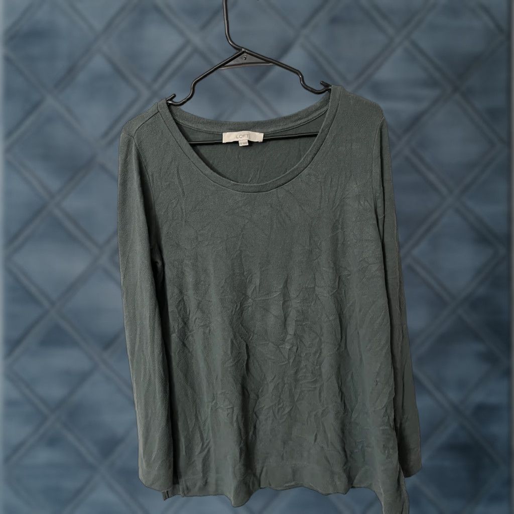 Loft Loft Blouse Women's Size Medium Green Long Sleeve Crew Neck Sweater Size M / US 6-8 / IT 42-44 - 1 Thumbnail