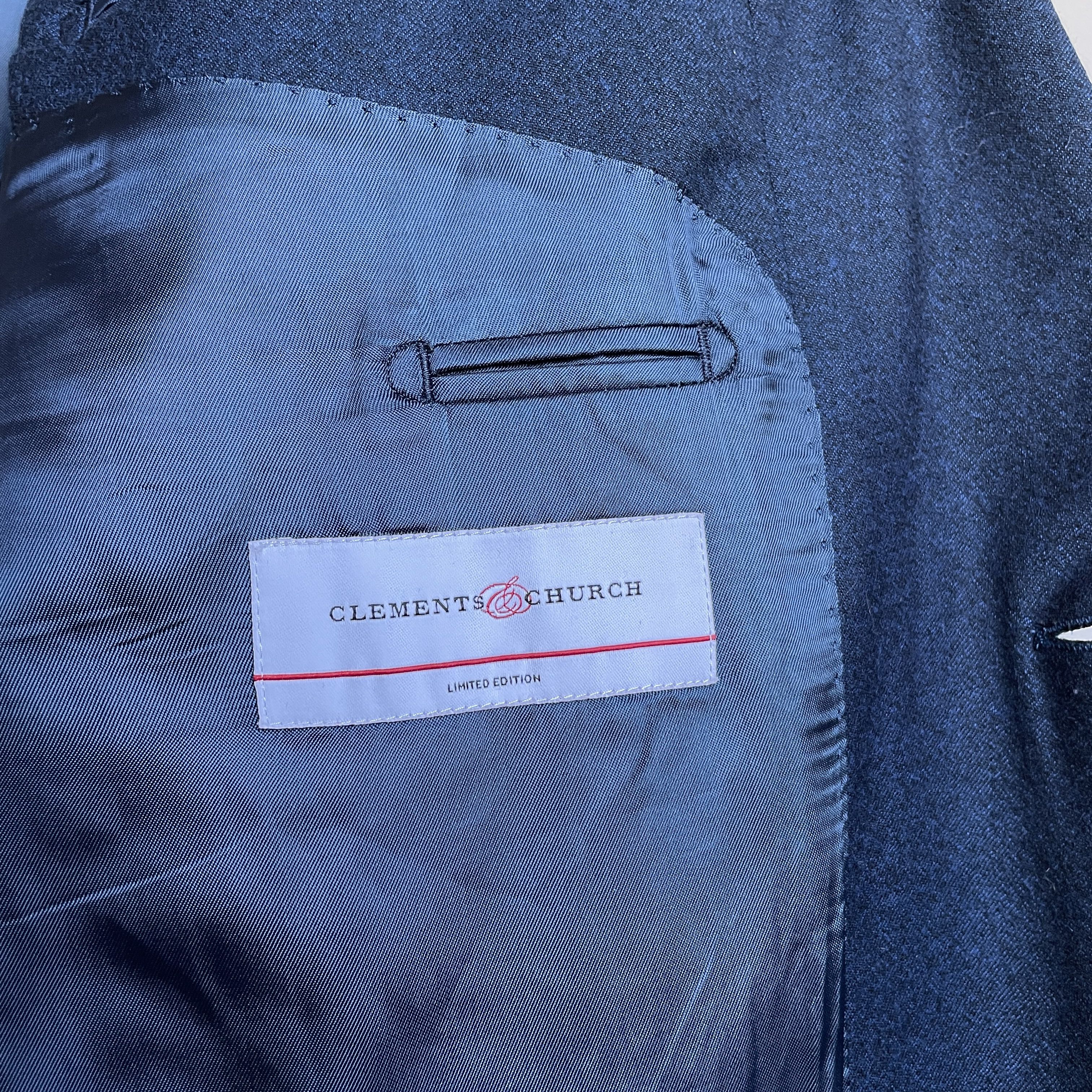 Other Clements and Church Bespoke 3 Pieces Navy Wool Suit Size 44R - 21 Thumbnail