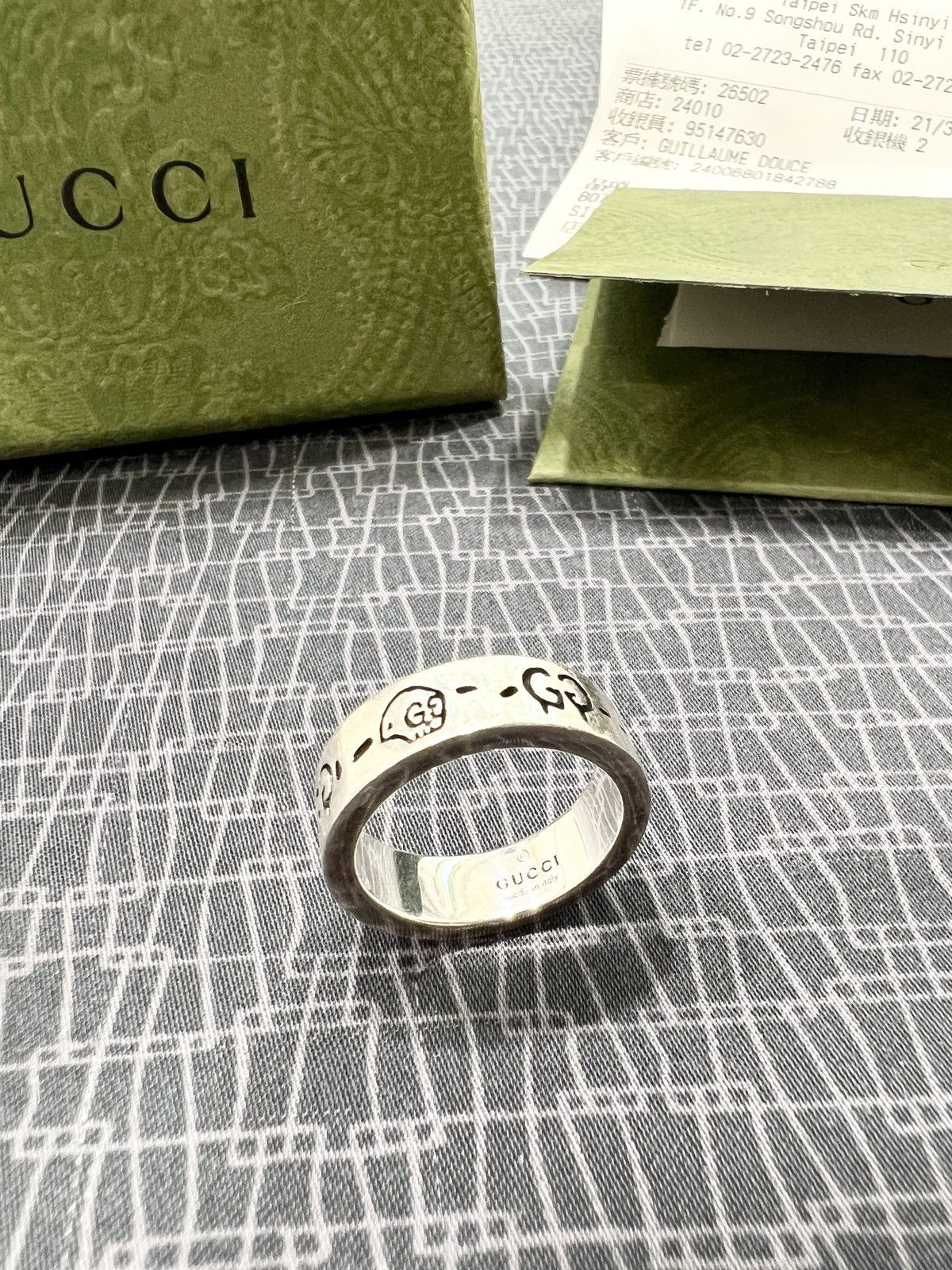 image of Gucci Ghost Silver Ring (Sz Us 6), Men's