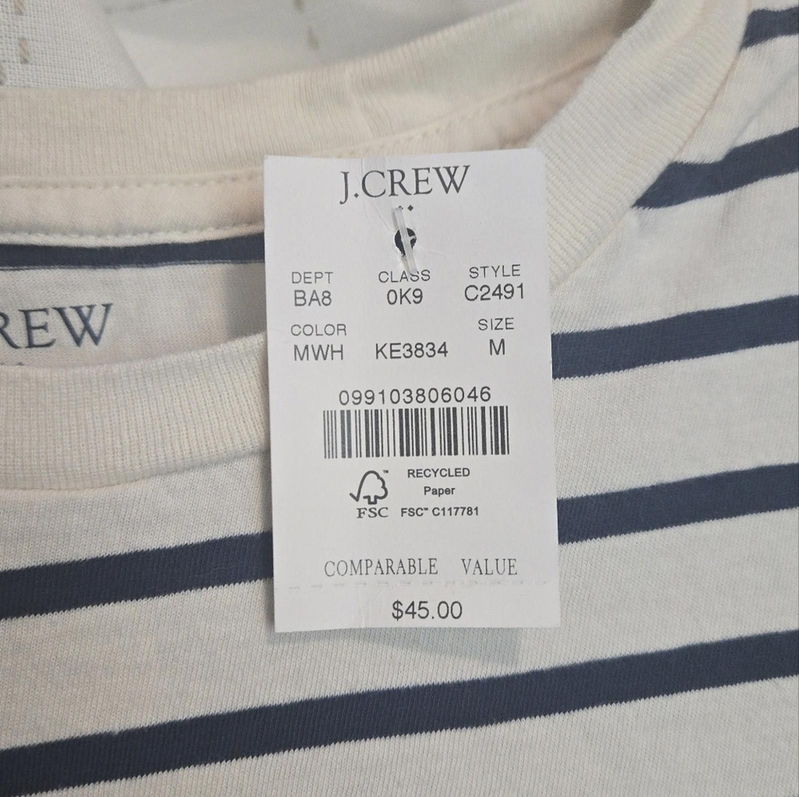 J.Crew J Crew Slim Broken-in Striped Tee Size US M / EU 48-50 / 2 - 2 Thumbnail