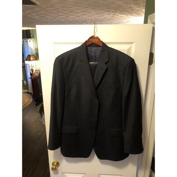 Calvin Klein calvin klein men's navy 100%wool 2pc suit 44R pants: 38/30 Size 44R - 2 Thumbnail