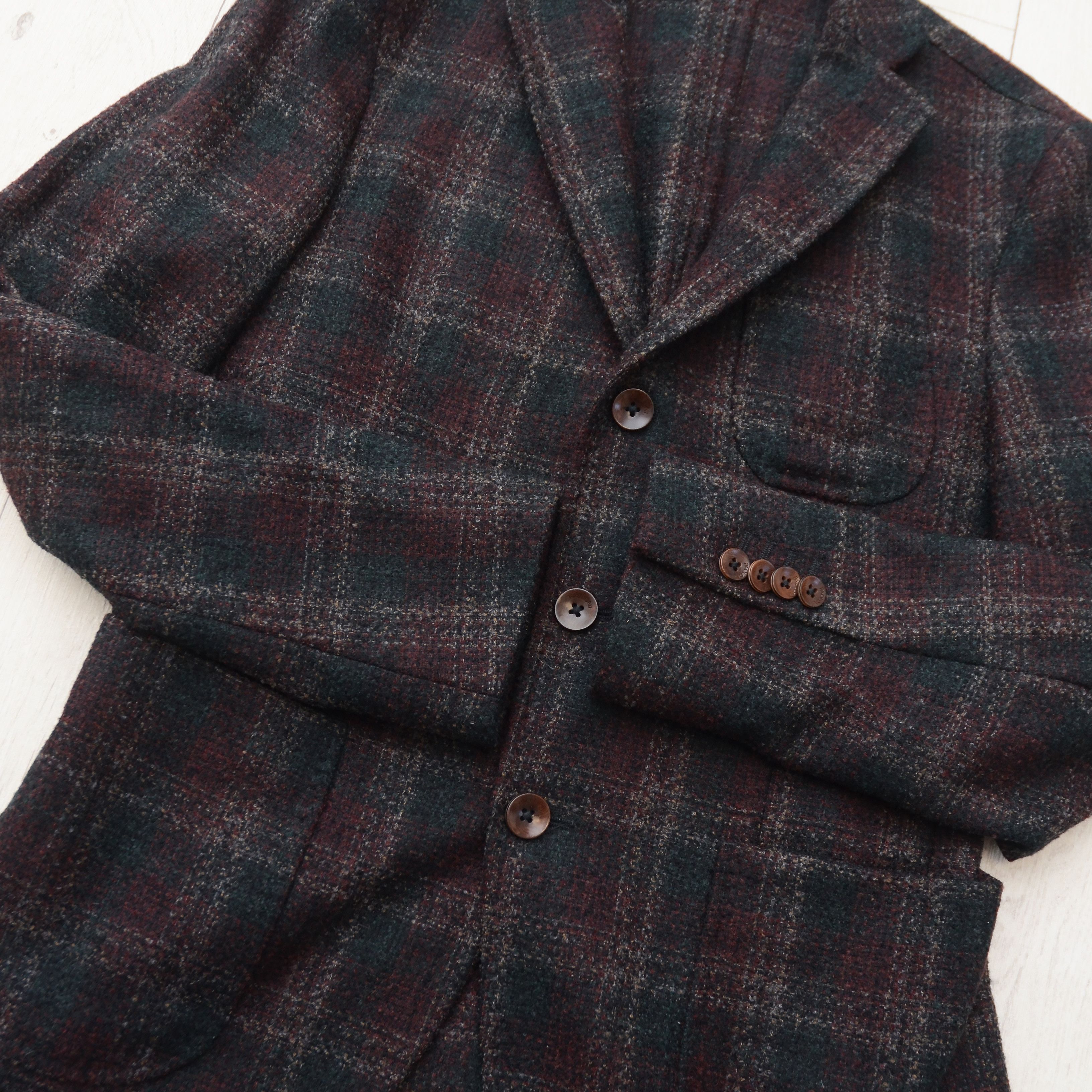 Designer × Paoloni PAOLONI CASUAL MEN BLAZER Tweed Check SLIM WOOL Sport Coat Size 36R - 8 Thumbnail
