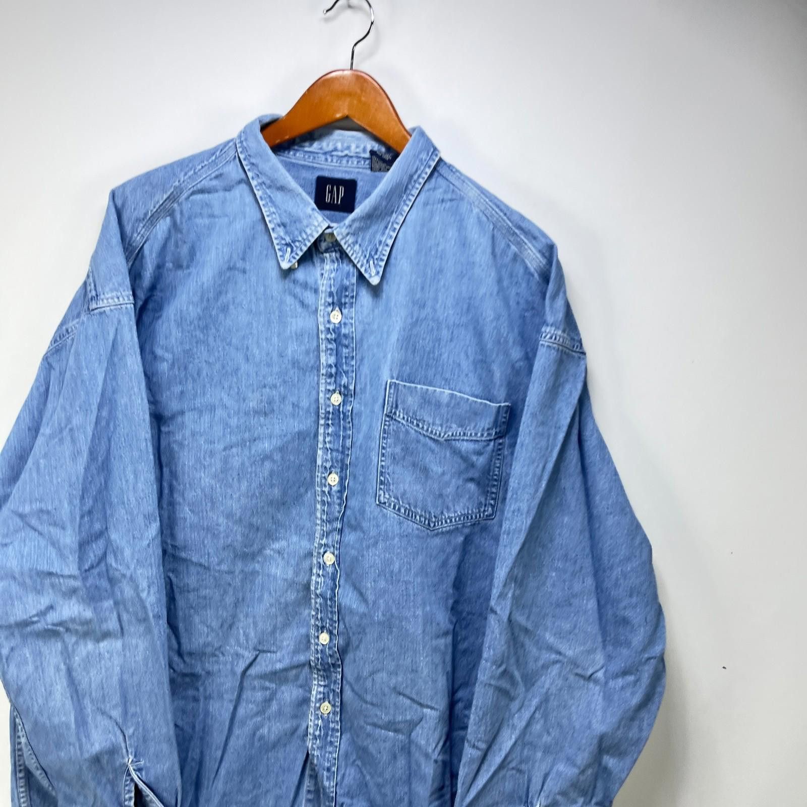 Gap Vintage 90s Gap Button Up Denim Long Sleeve Shirt 2XL Size US XXL / EU 58 / 5 - 2 Thumbnail