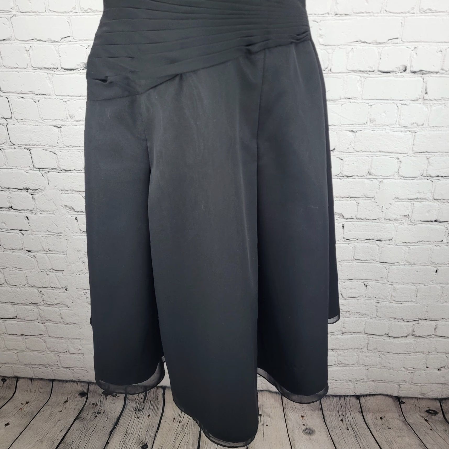 Vintage Modern Maids Mary’s Import Bridal's Black Backless Halter A-Line Midi Dress 14 Size XL / US 12-14 / IT 48-50 - 6 Thumbnail