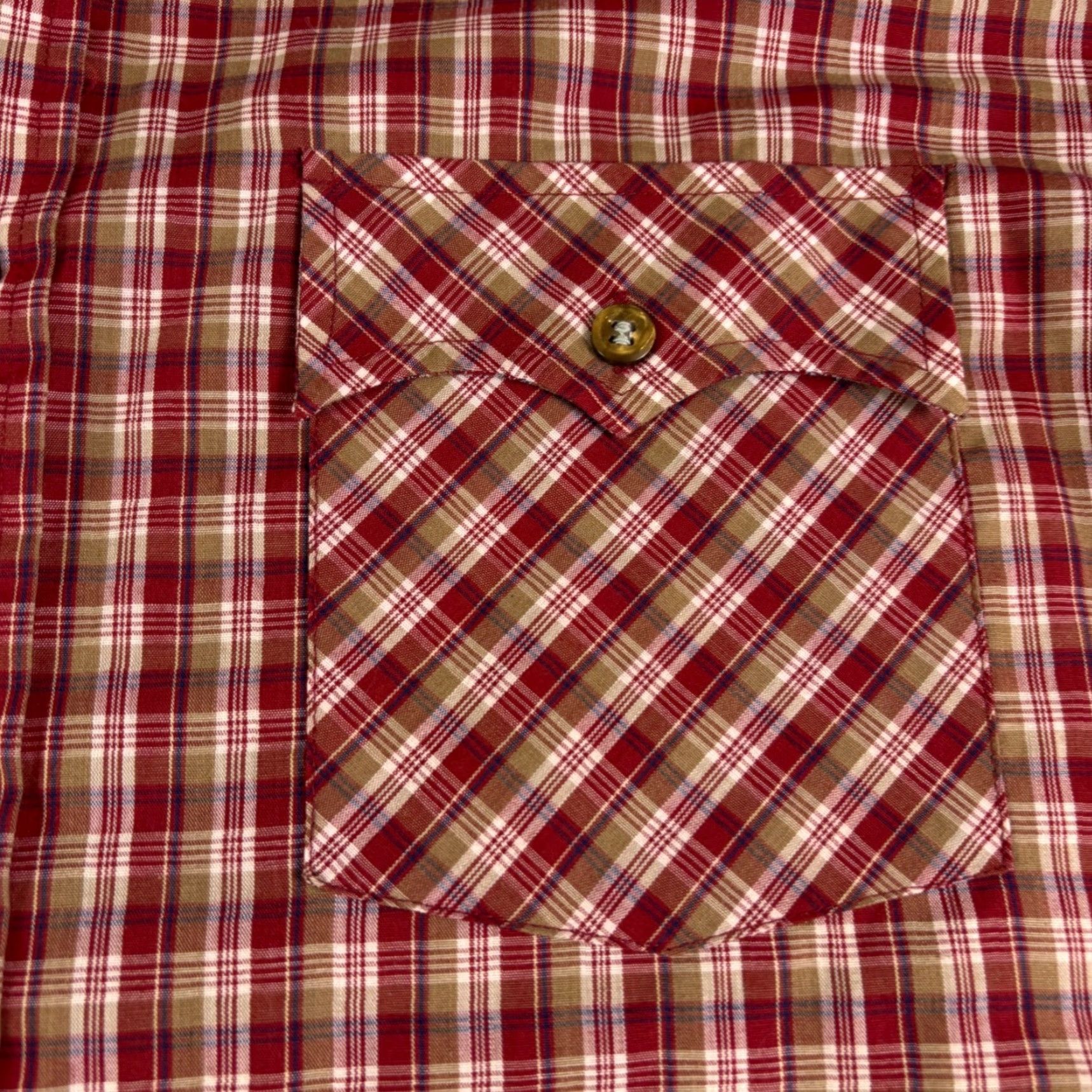Vintage VINTAGE Kingsport Mens Plaid Short Sleeve Button Up Shirt Red Tan M 90s Size US M / EU 48-50 / 2 - 6 Thumbnail