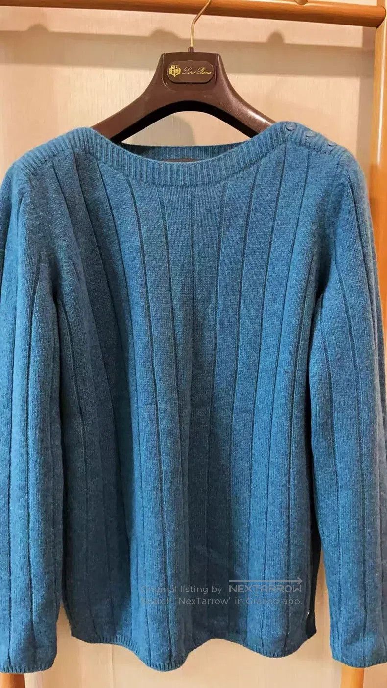 Loro Piana Loro Piana Blue, ribbed goat cashmere sweater Size M / US 6-8 / IT 42-44 - 2 Thumbnail