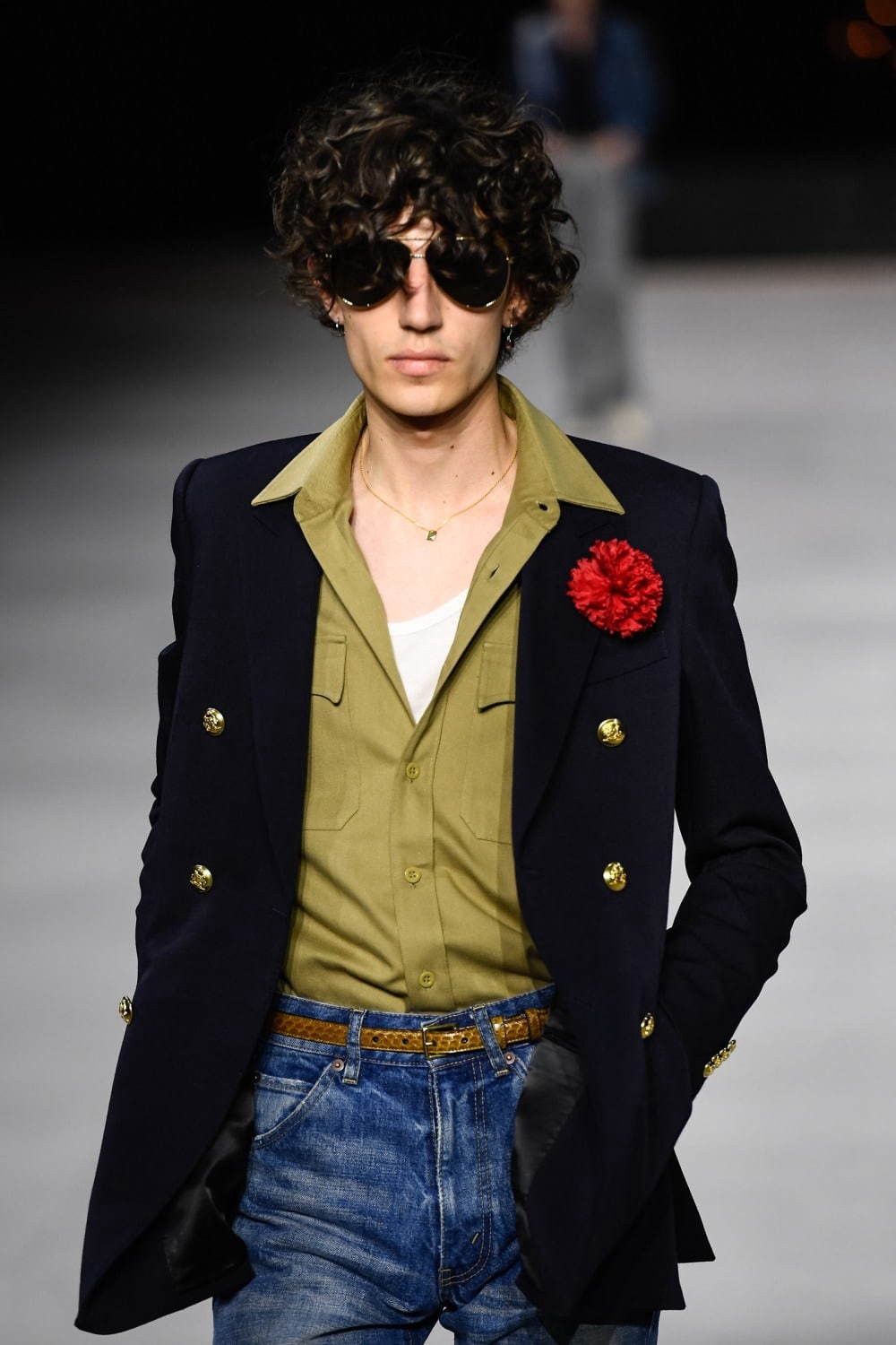 Hedi Slimane CELINE BY HEDI SLIMANE 20SS NAVY BLAZER Size 44L - 2 Thumbnail