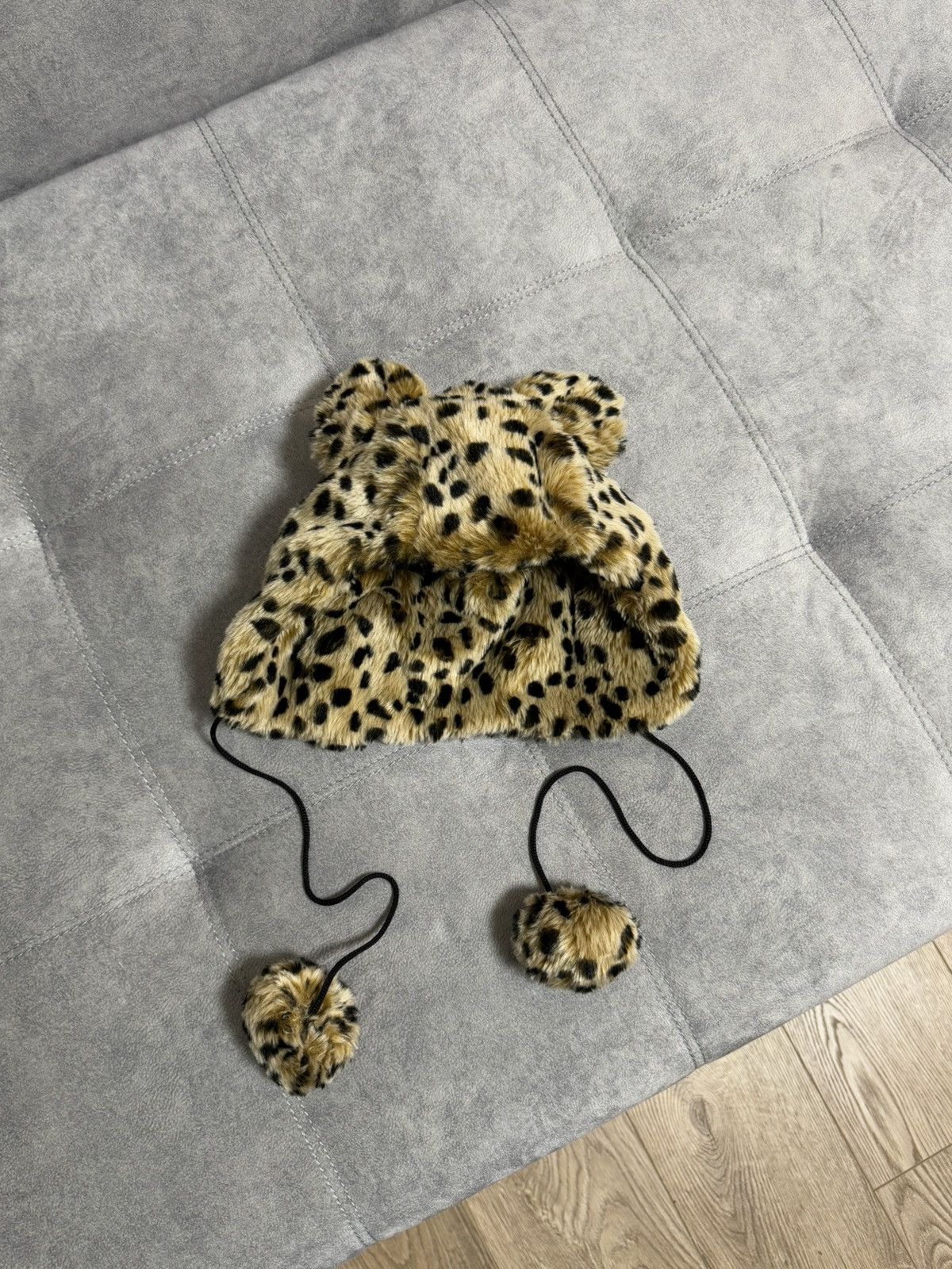 Japanese Brand × Vintage Vintage Y2K leopard fuzzy fur ushanka hat punk Japanese Size ONE SIZE - 1 Thumbnail