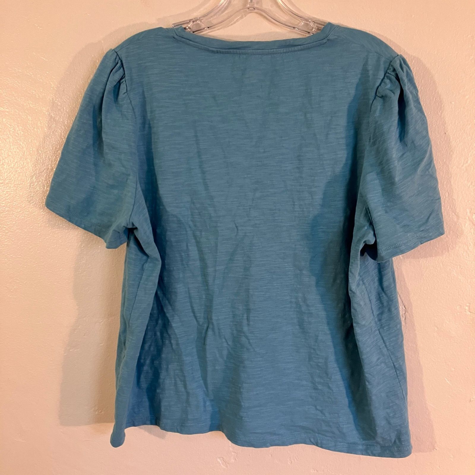 Boden Boden V-Neck Turquoise Blue Short Sleeve T-shirt Size L / US 10 / IT 46 - 2 Thumbnail