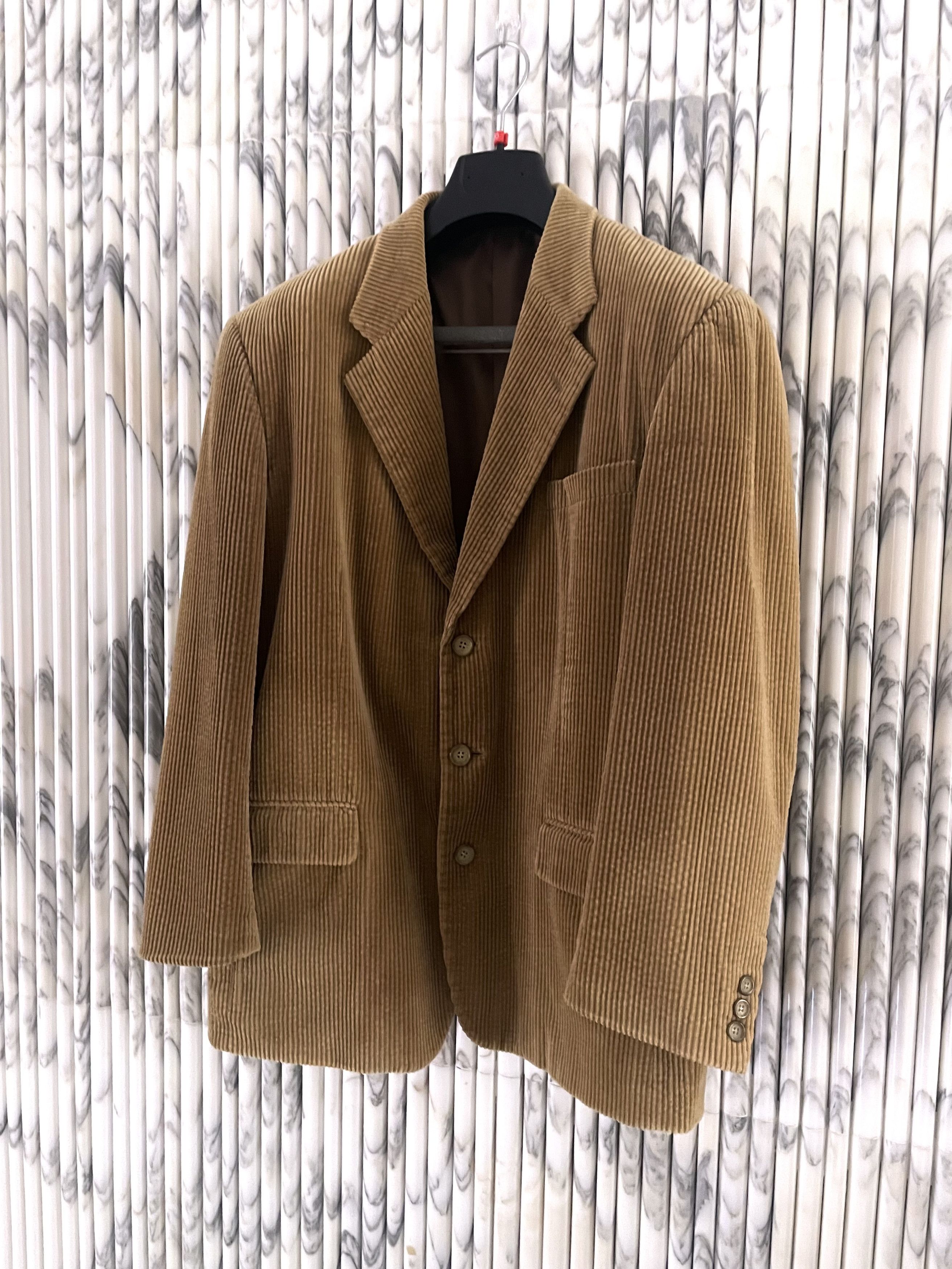 Vintage SLOUCHY BOXY BLAZER IN BEIGE CORDUROY Size 50R - 2 Thumbnail