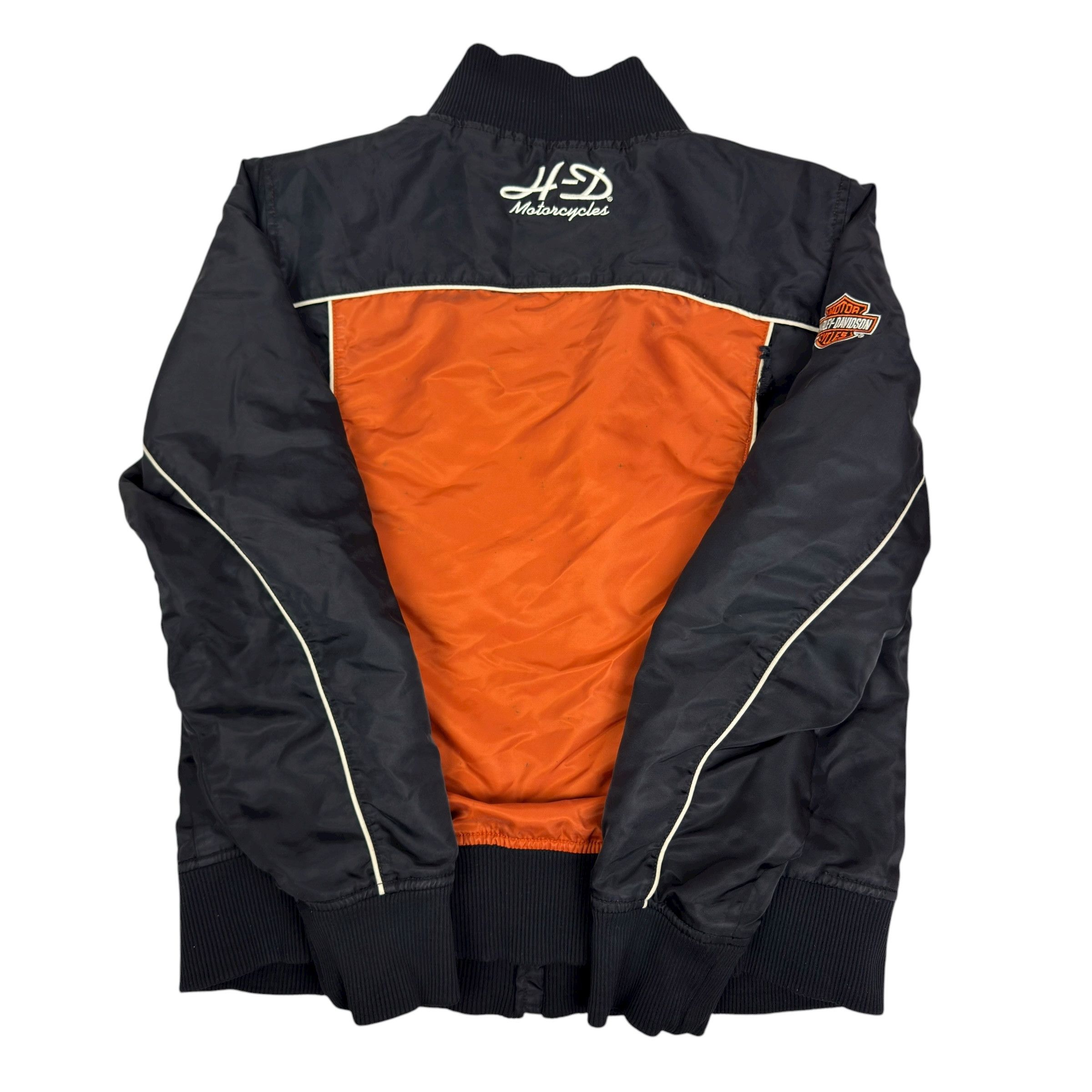 Harley Davidson Harley-Davidson Orange Black Full Zip Bomber Jacket XL Size XL / US 12-14 / IT 48-50 - 10 Thumbnail