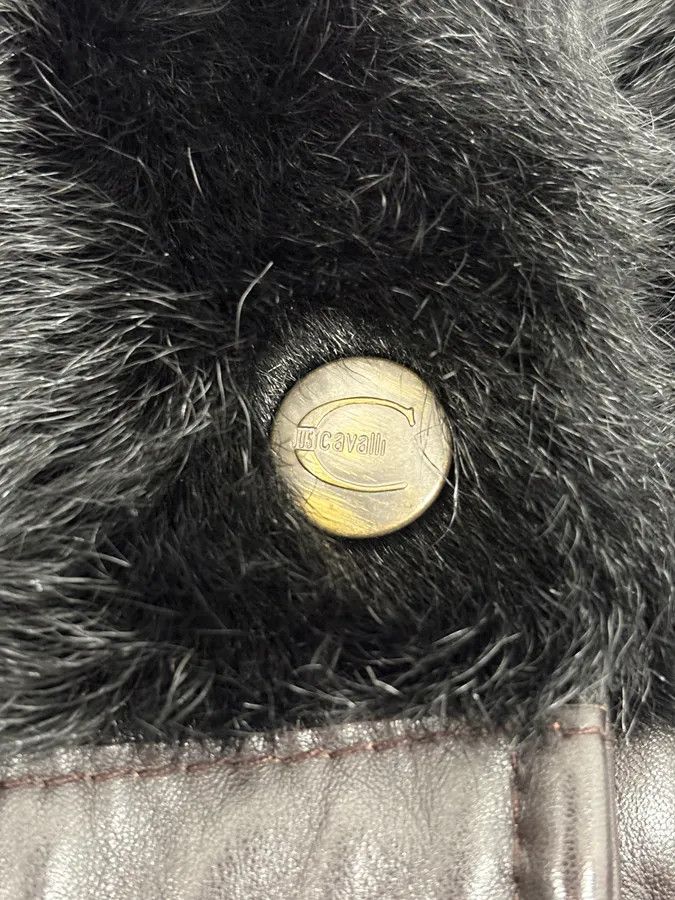 Roberto Cavalli 2000s Cavalli Brown Fur Leather Jacket Size M / US 6-8 / IT 42-44 - 11 Thumbnail