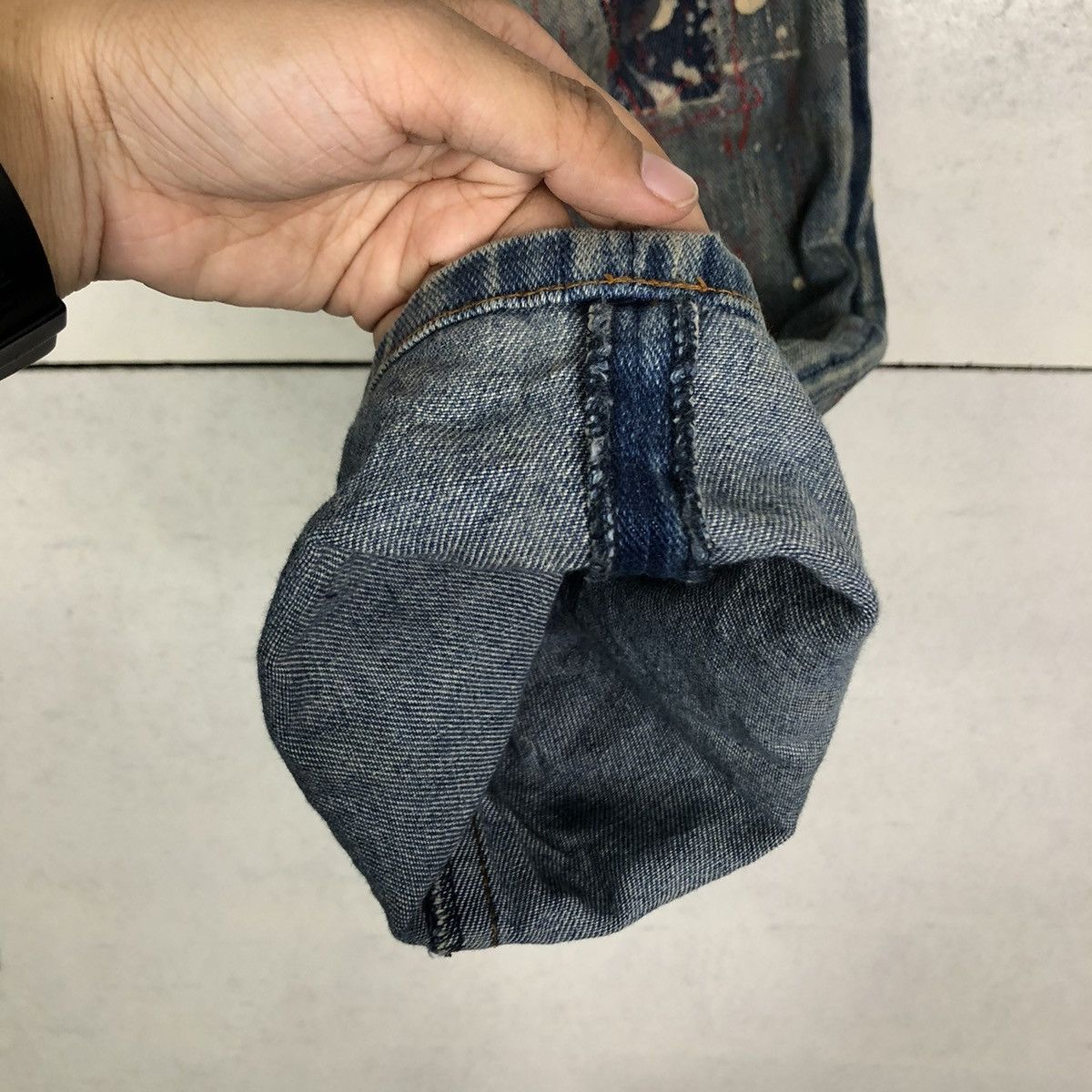 Hysteric Glamour 🔥PAINTED DENIM JEANS FLARE ITU JAPAN MADE RUSTY DESIGN Size US 30 / EU 46 - 12 Thumbnail