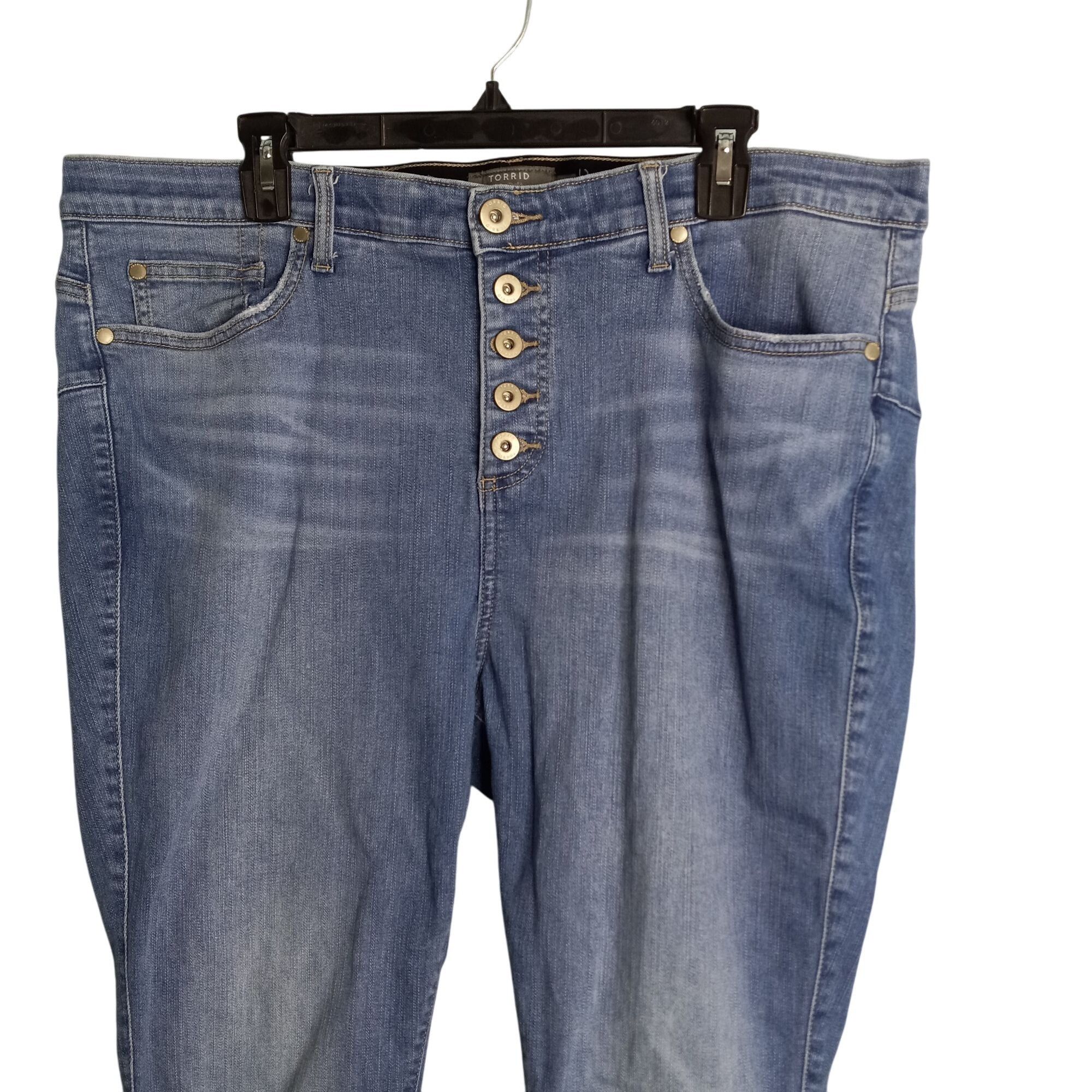 Torrid Torrid Size 20S Jeans Bombshell Skinny Distressed Hem Button Size 42" / US 20 - 2 Thumbnail